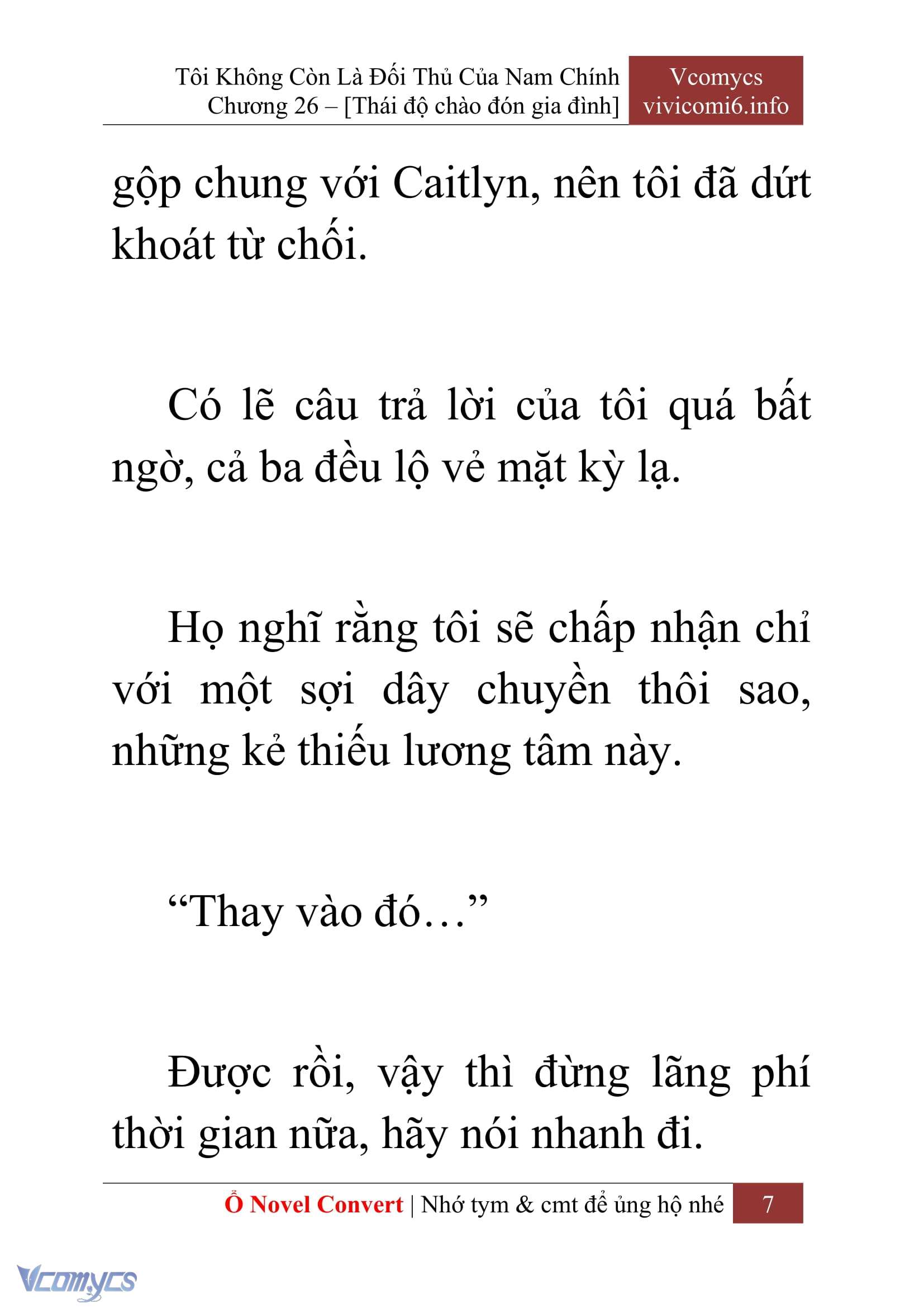 [Novel] Tôi Không Còn Là Đối Thủ Của Nam Chính Chap 26 - Trang 2