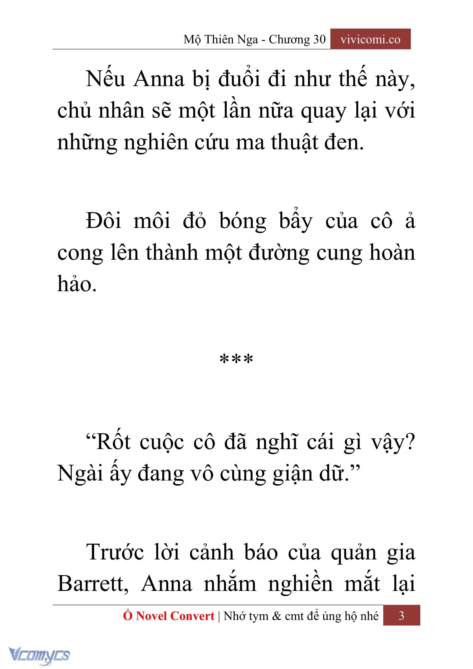 [Novel] Mộ Thiên Nga Chap 30 - Trang 2