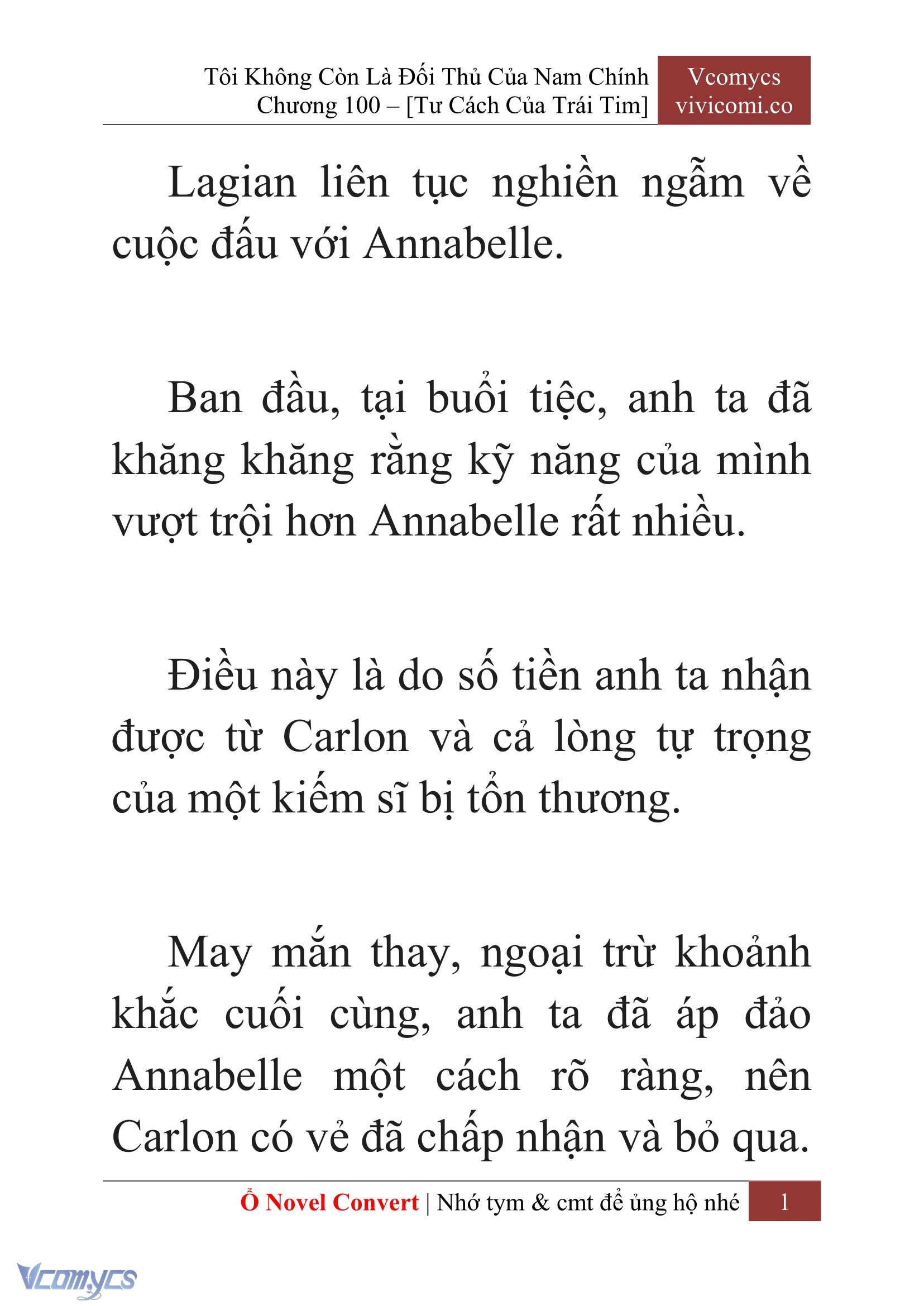 [Novel] Tôi Không Còn Là Đối Thủ Của Nam Chính Chap 100 - Trang 2