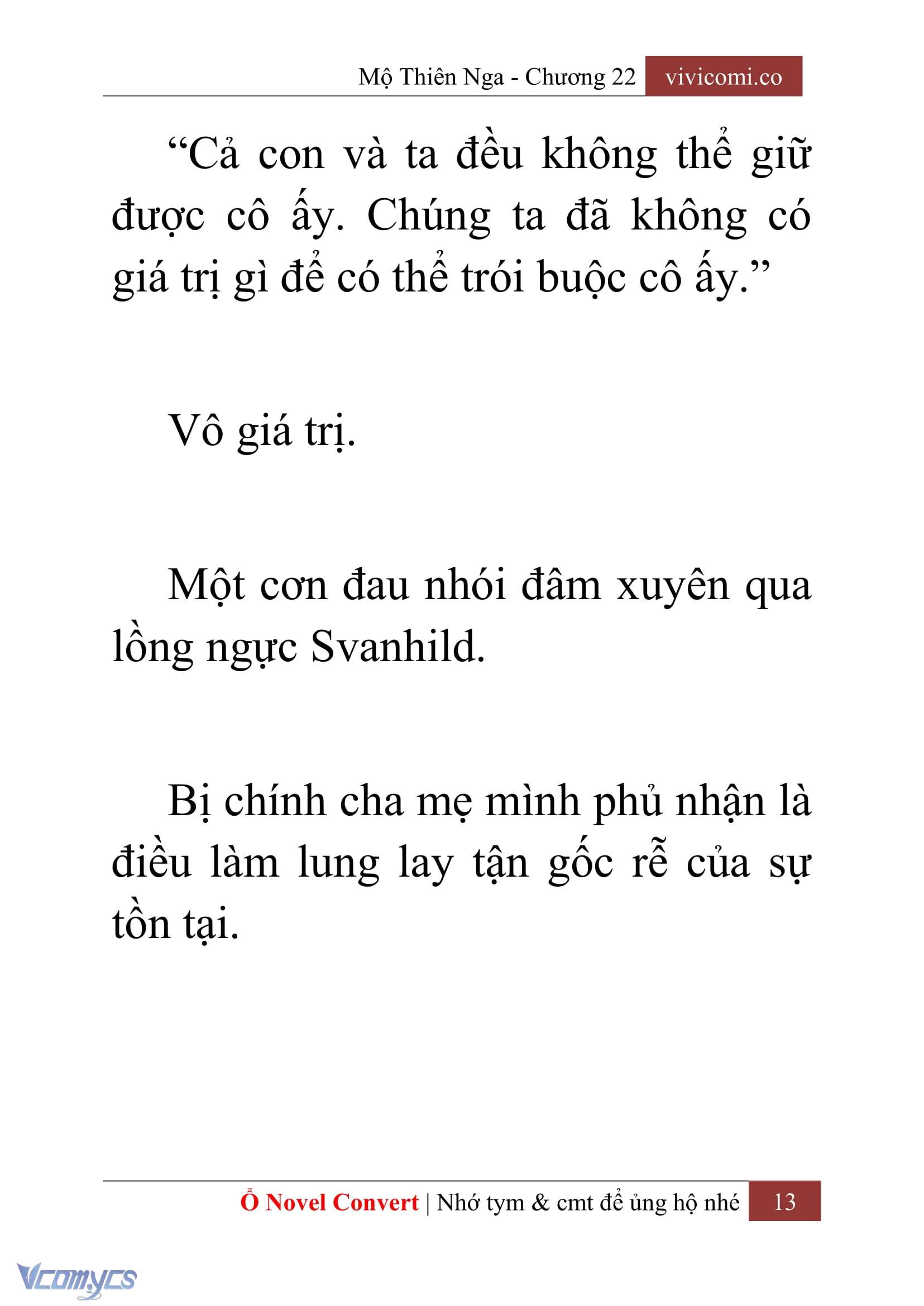 [Novel] Mộ Thiên Nga Chap 22 - Trang 2