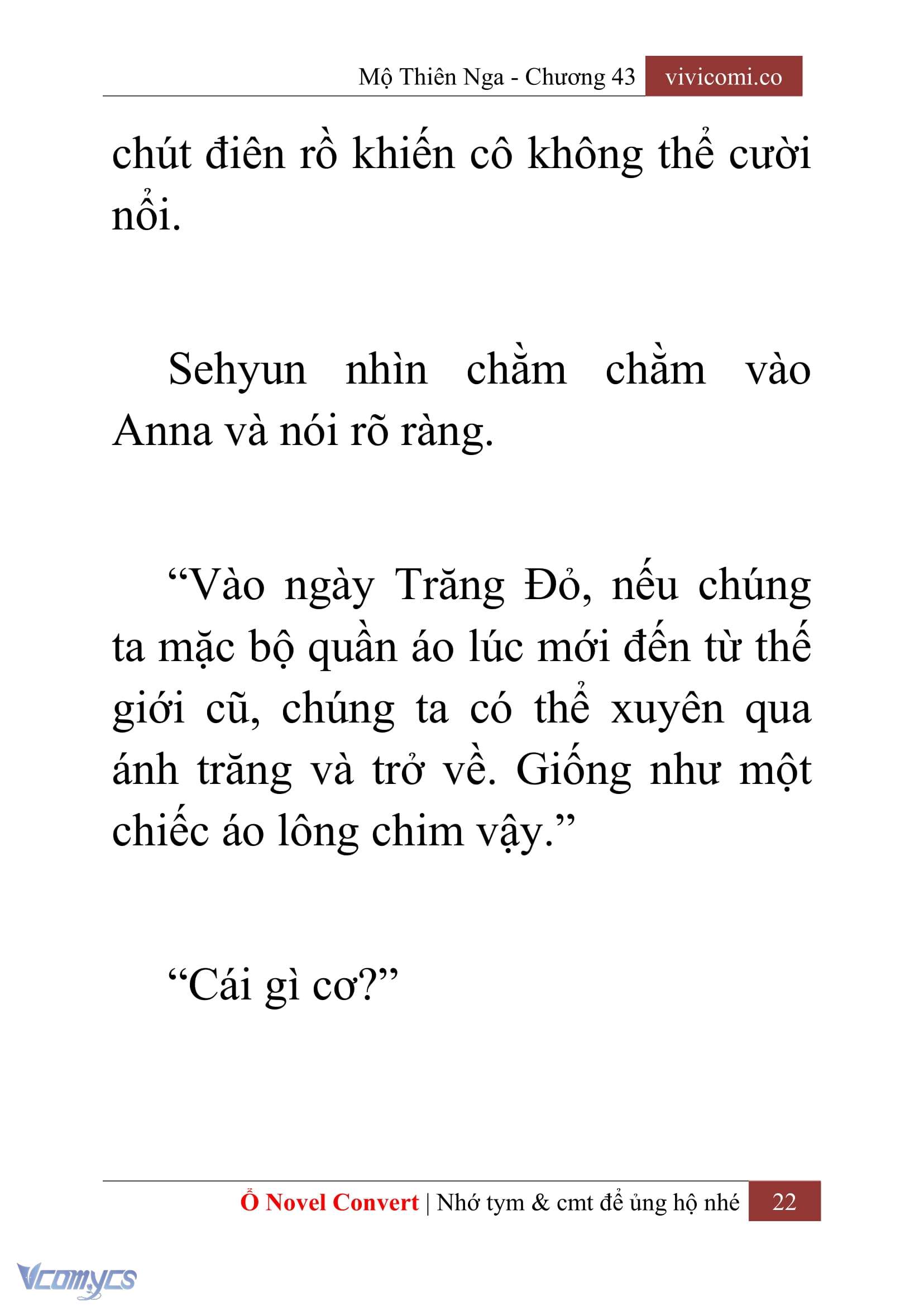 [Novel] Mộ Thiên Nga Chap 43 - Trang 2