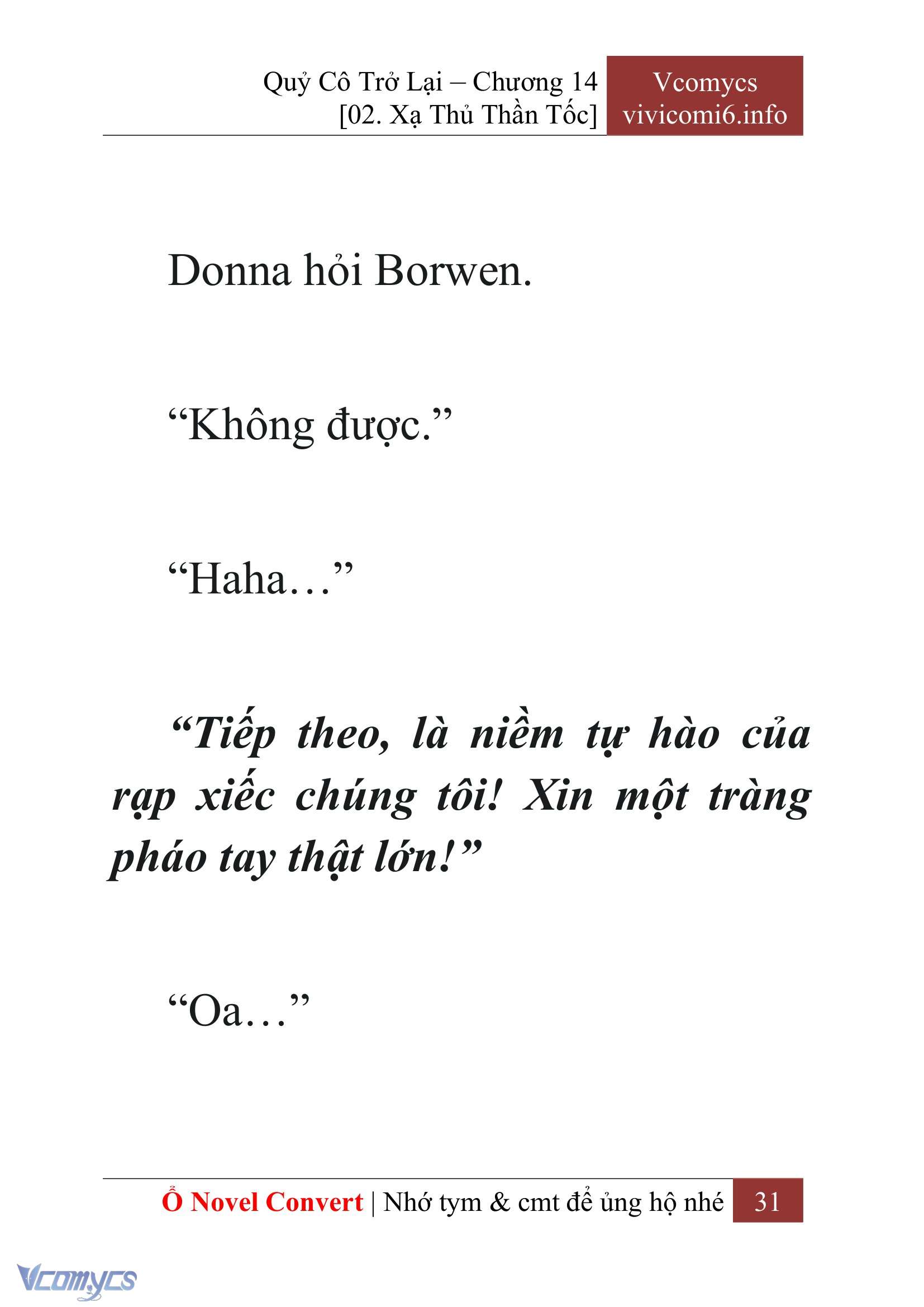 [Novel] Quý Cô Trở Lại Chap 14 - Trang 2