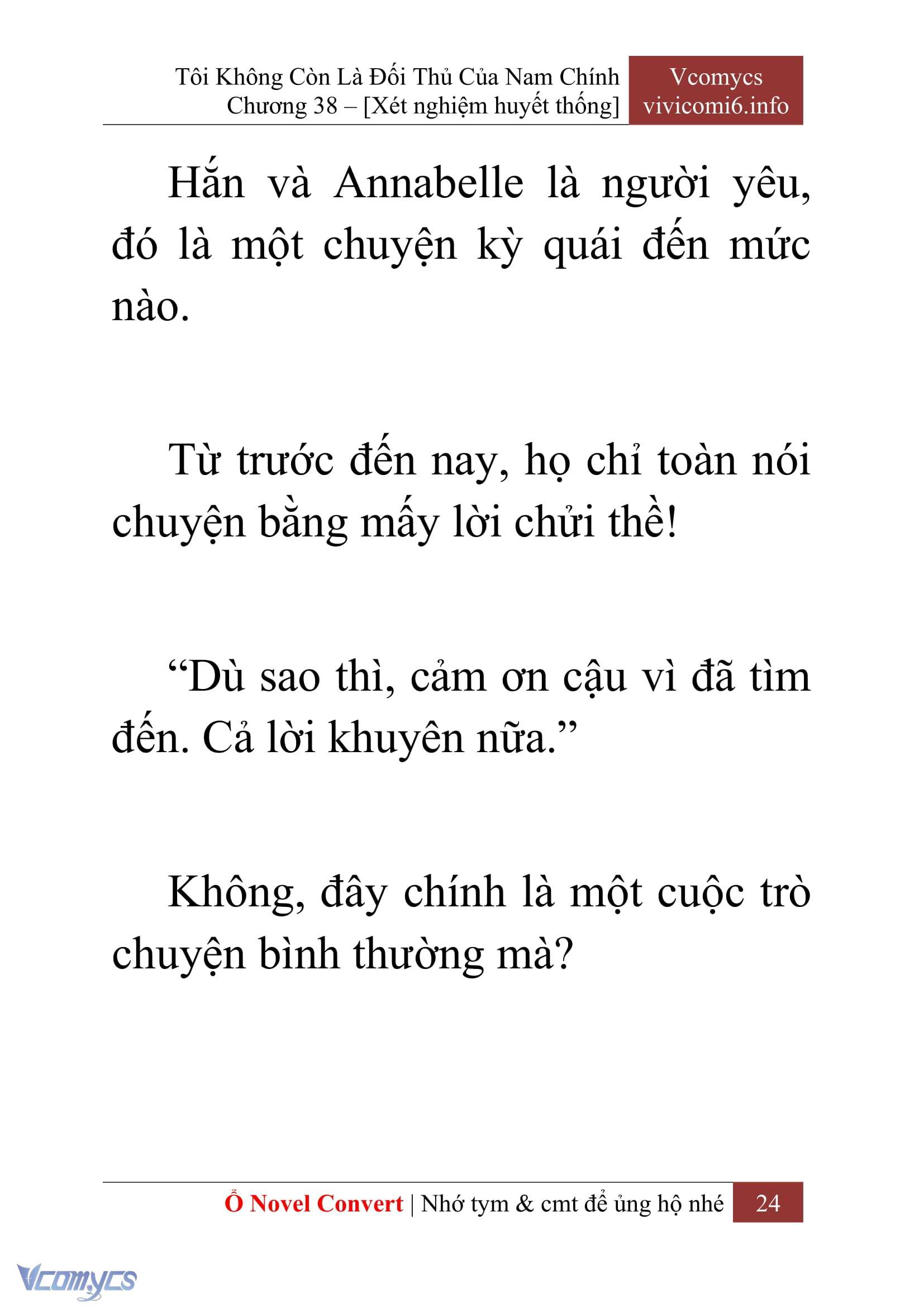[Novel] Tôi Không Còn Là Đối Thủ Của Nam Chính Chap 38 - Trang 2