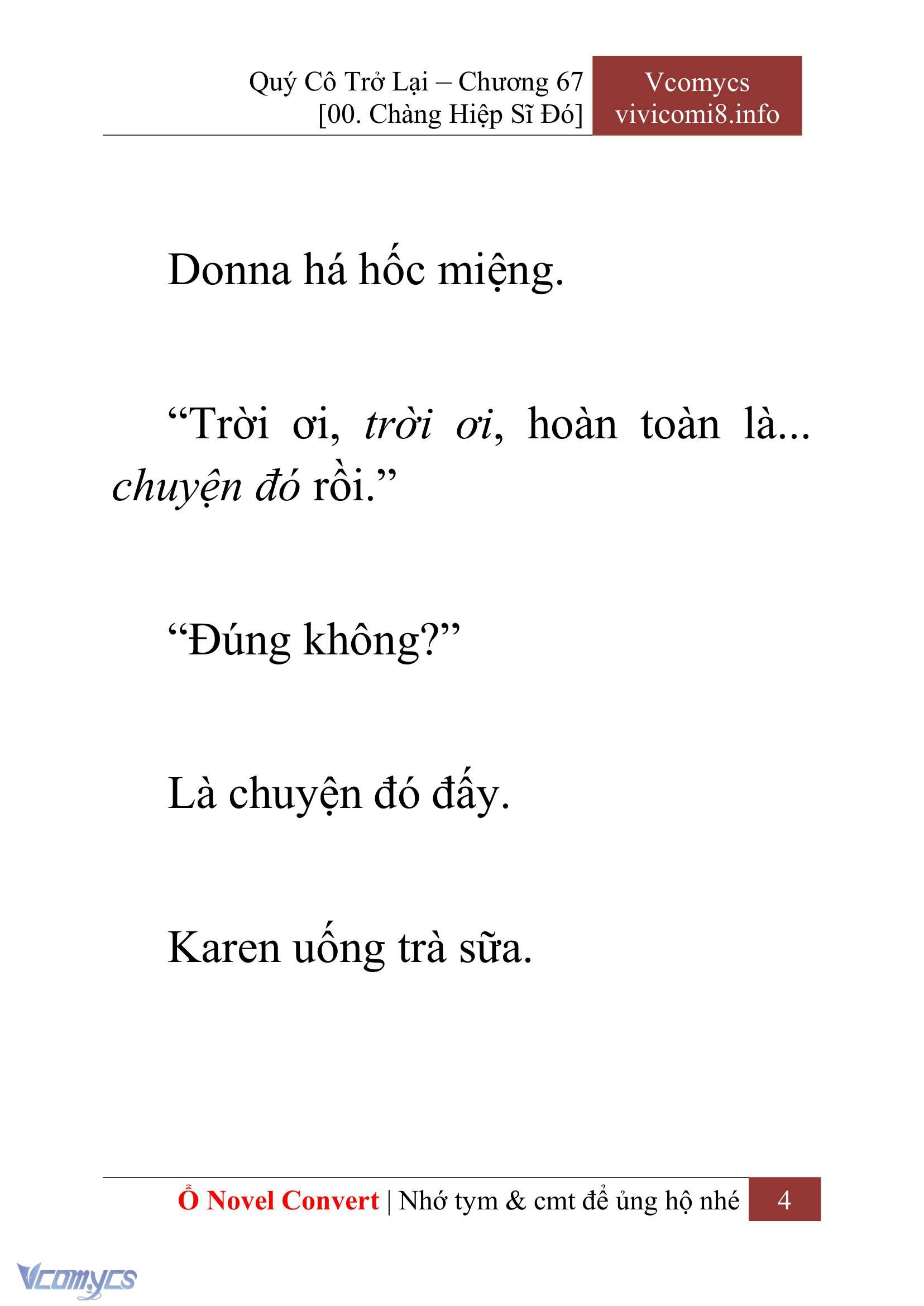 [Novel] Quý Cô Trở Lại Chap 67 - Trang 2