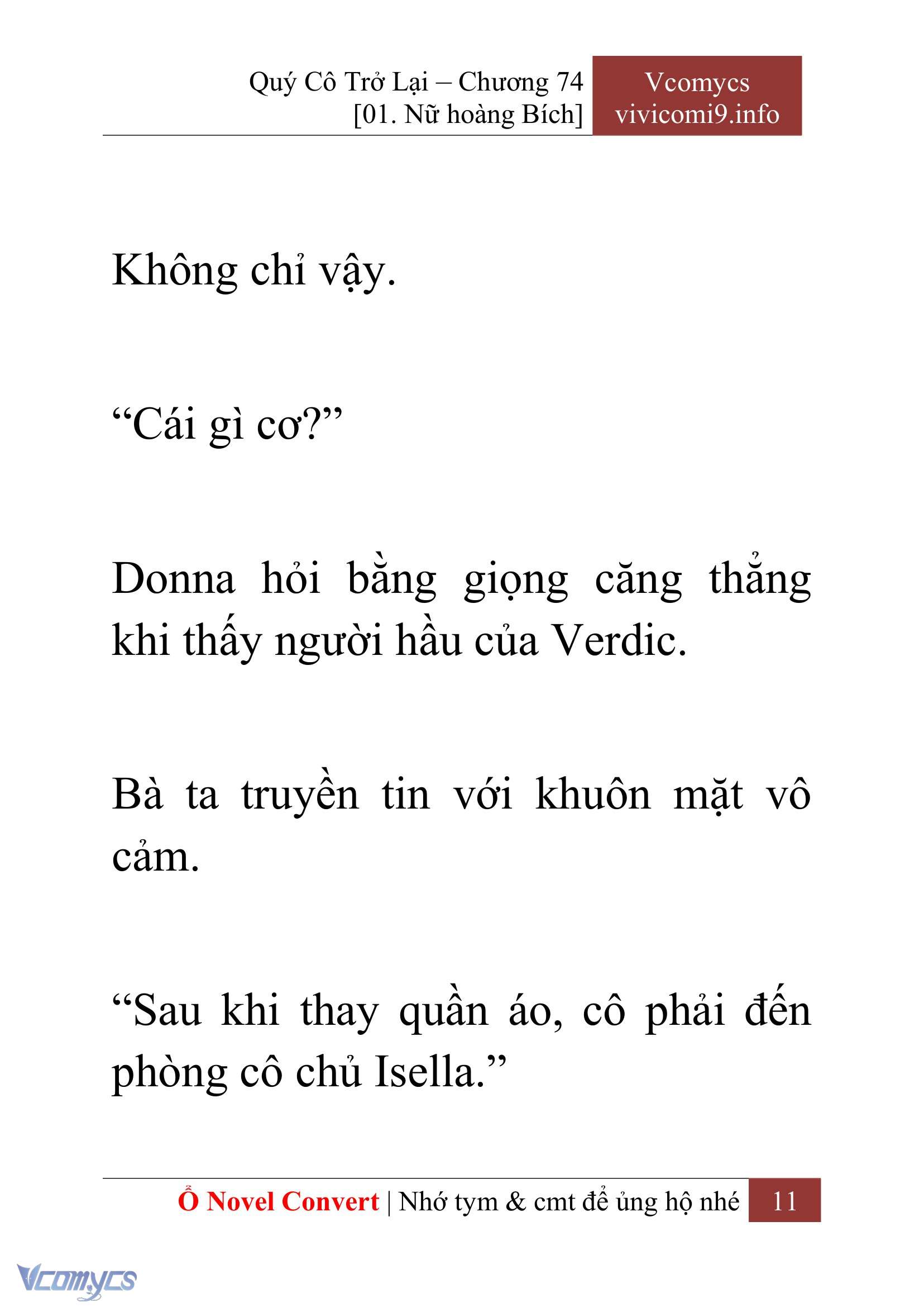 [Novel] Quý Cô Trở Lại Chap 74 - Trang 2