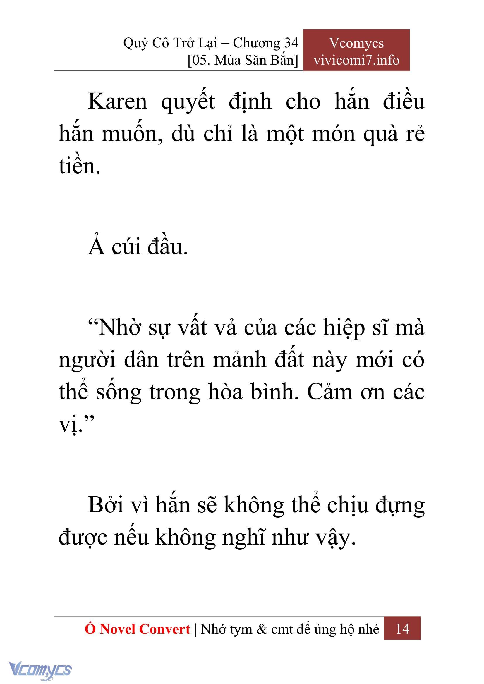 [Novel] Quý Cô Trở Lại Chap 34 - Trang 2