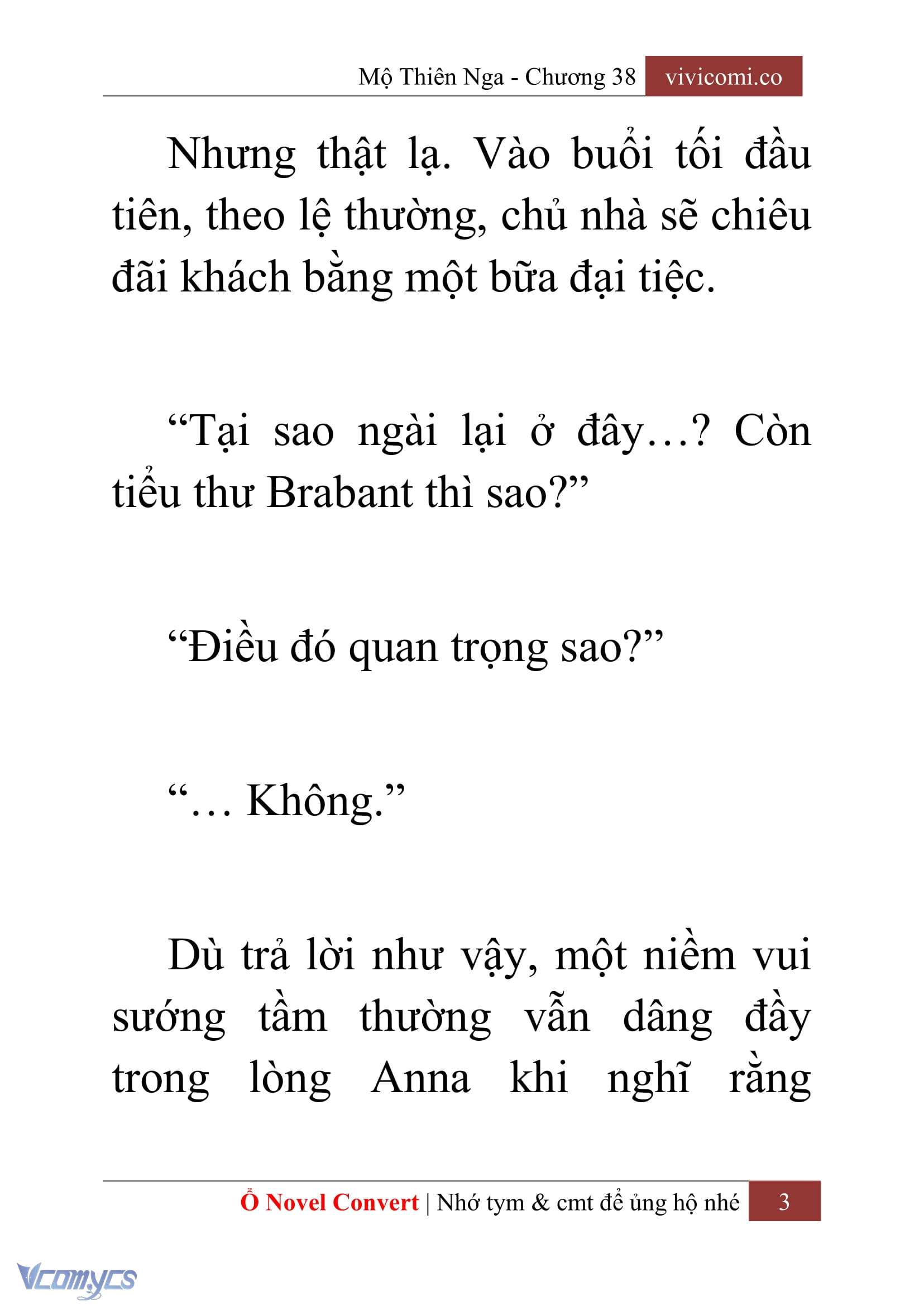 [Novel] Mộ Thiên Nga Chap 38 - Trang 2