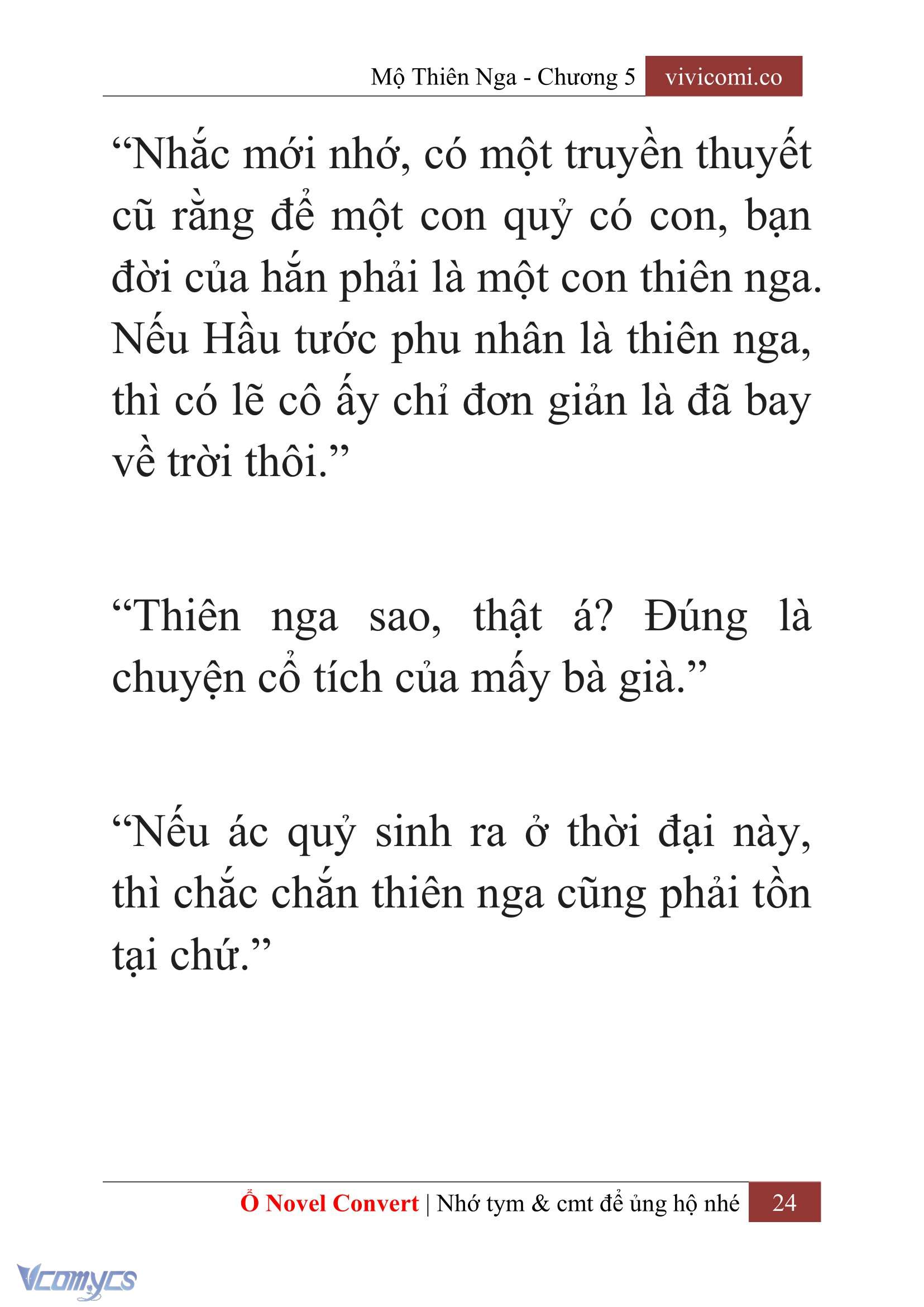[Novel] Mộ Thiên Nga Chap 5 - Trang 2