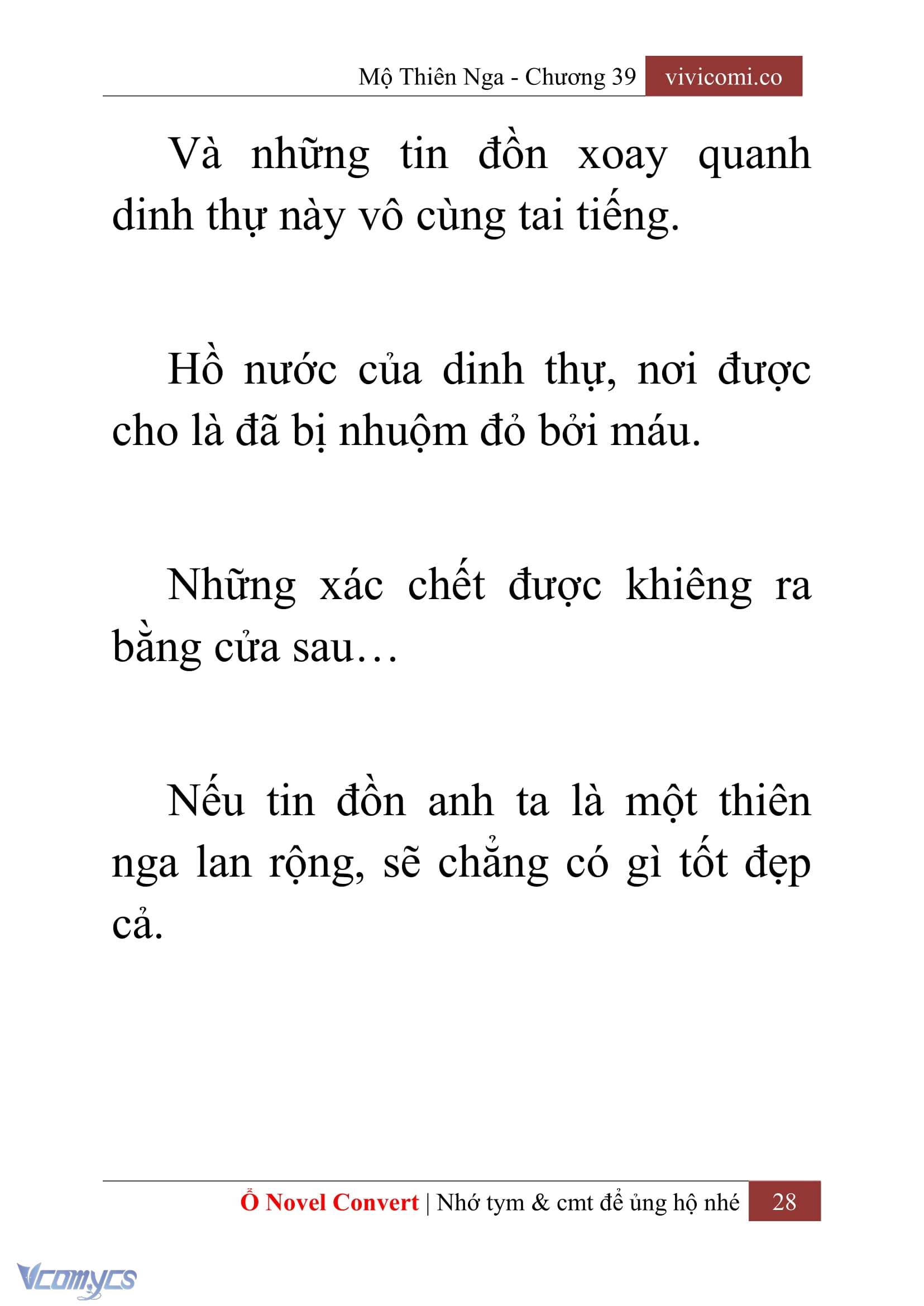 [Novel] Mộ Thiên Nga Chap 39 - Trang 2