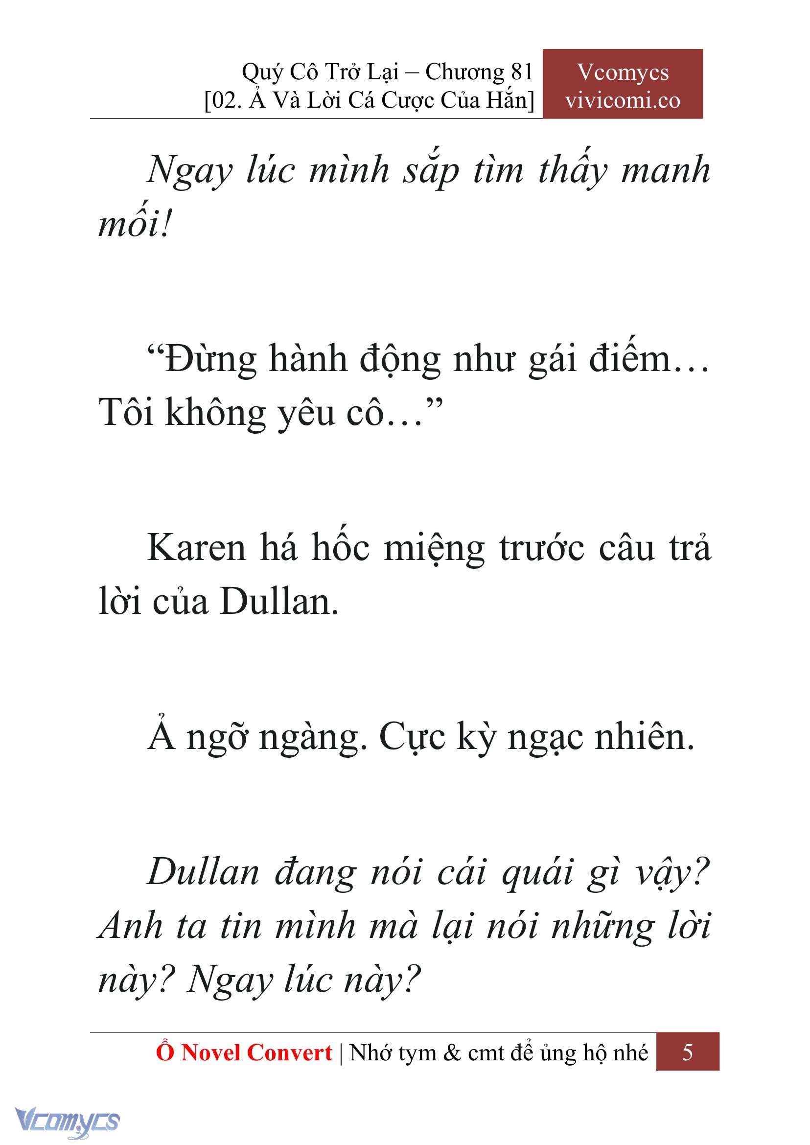 [Novel] Quý Cô Trở Lại Chap 81 - Trang 2