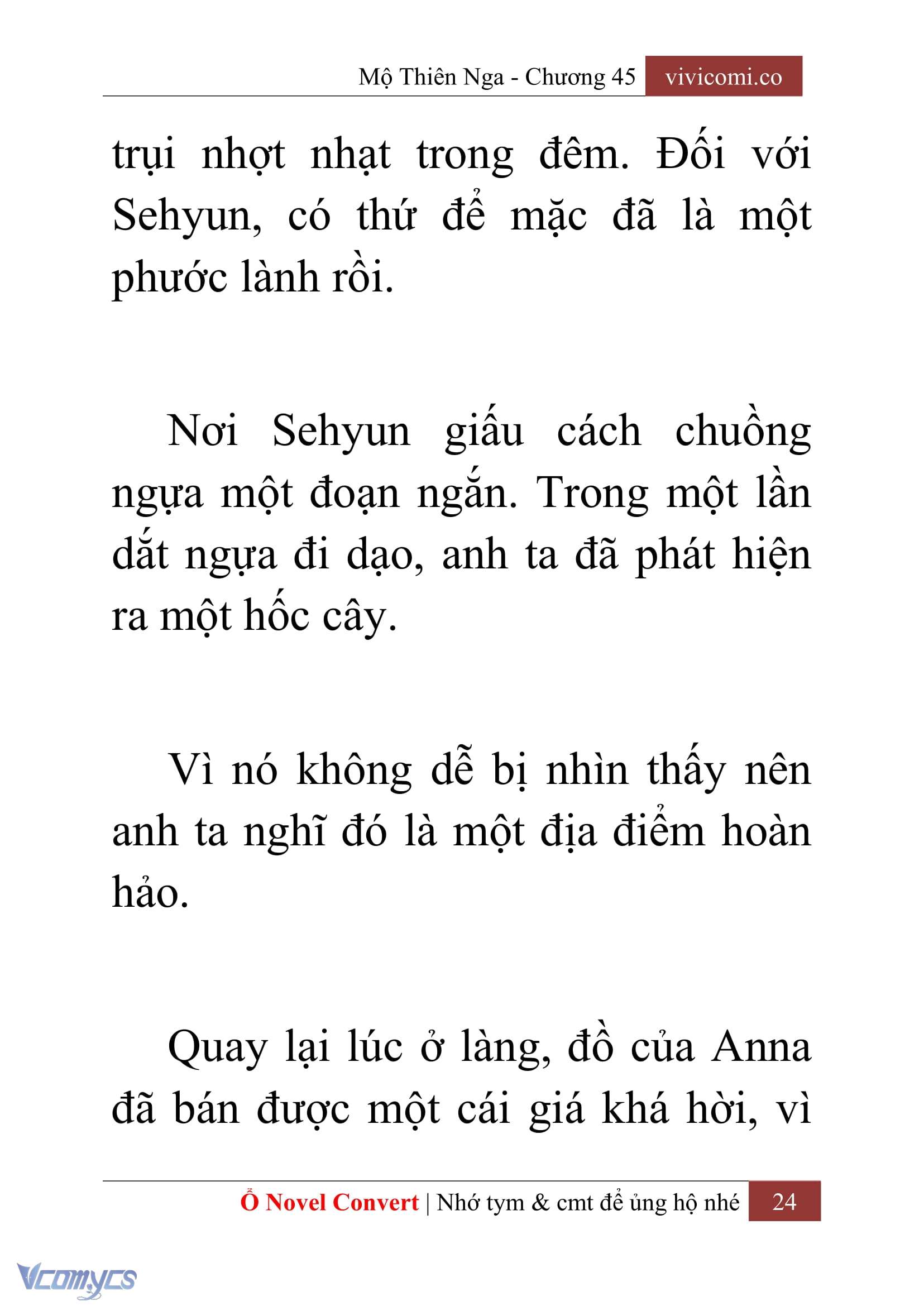 [Novel] Mộ Thiên Nga Chap 45 - Trang 2