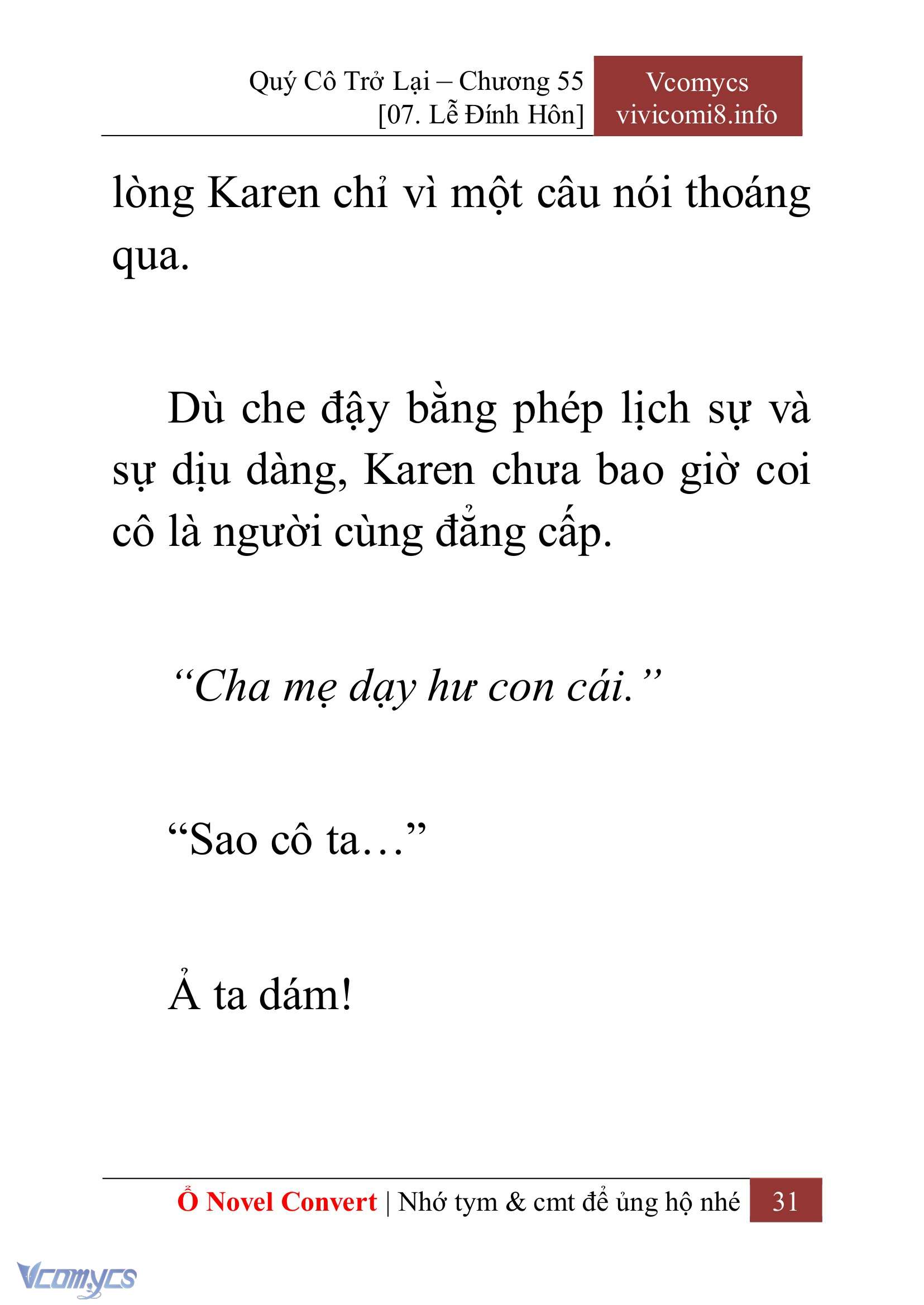 [Novel] Quý Cô Trở Lại Chap 55 - Trang 2