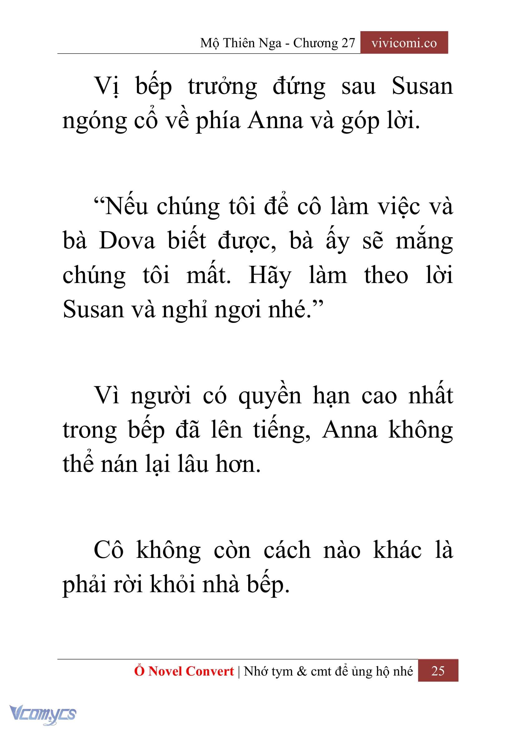 [Novel] Mộ Thiên Nga Chap 27 - Trang 2