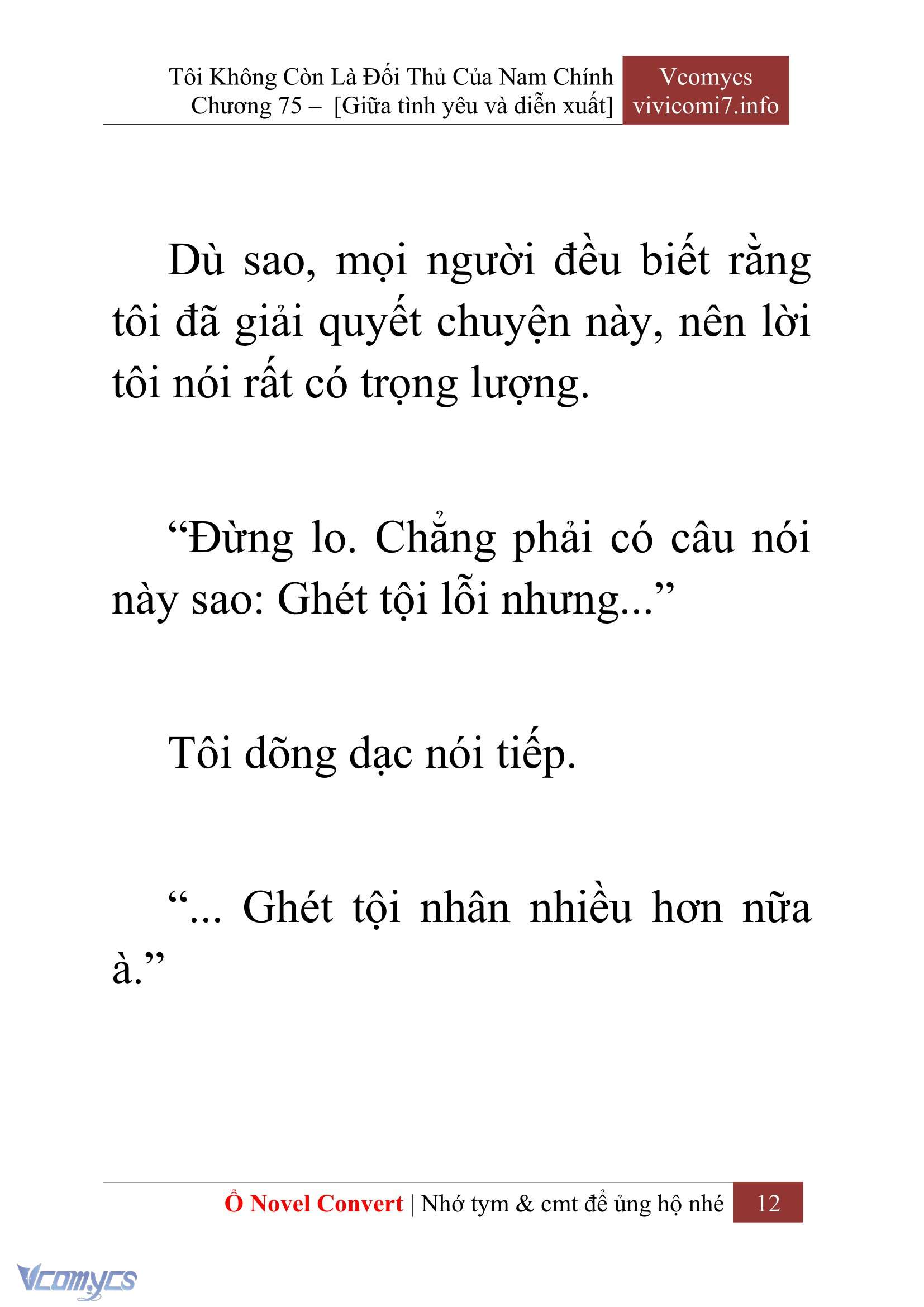 [Novel] Tôi Không Còn Là Đối Thủ Của Nam Chính Chap 75 - Trang 2