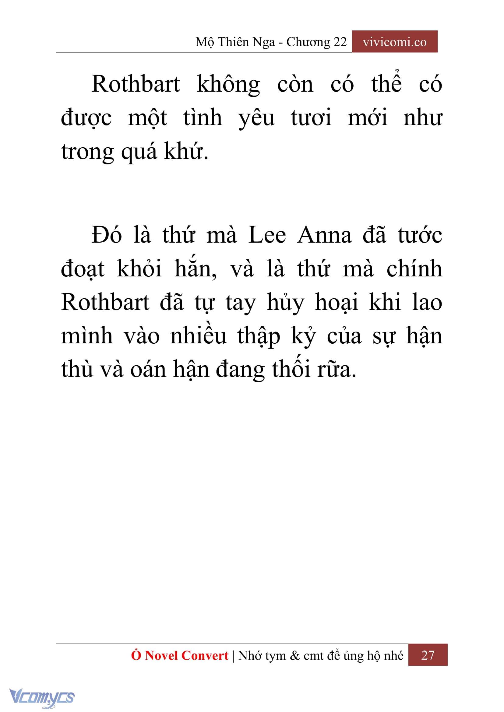 [Novel] Mộ Thiên Nga Chap 22 - Trang 2