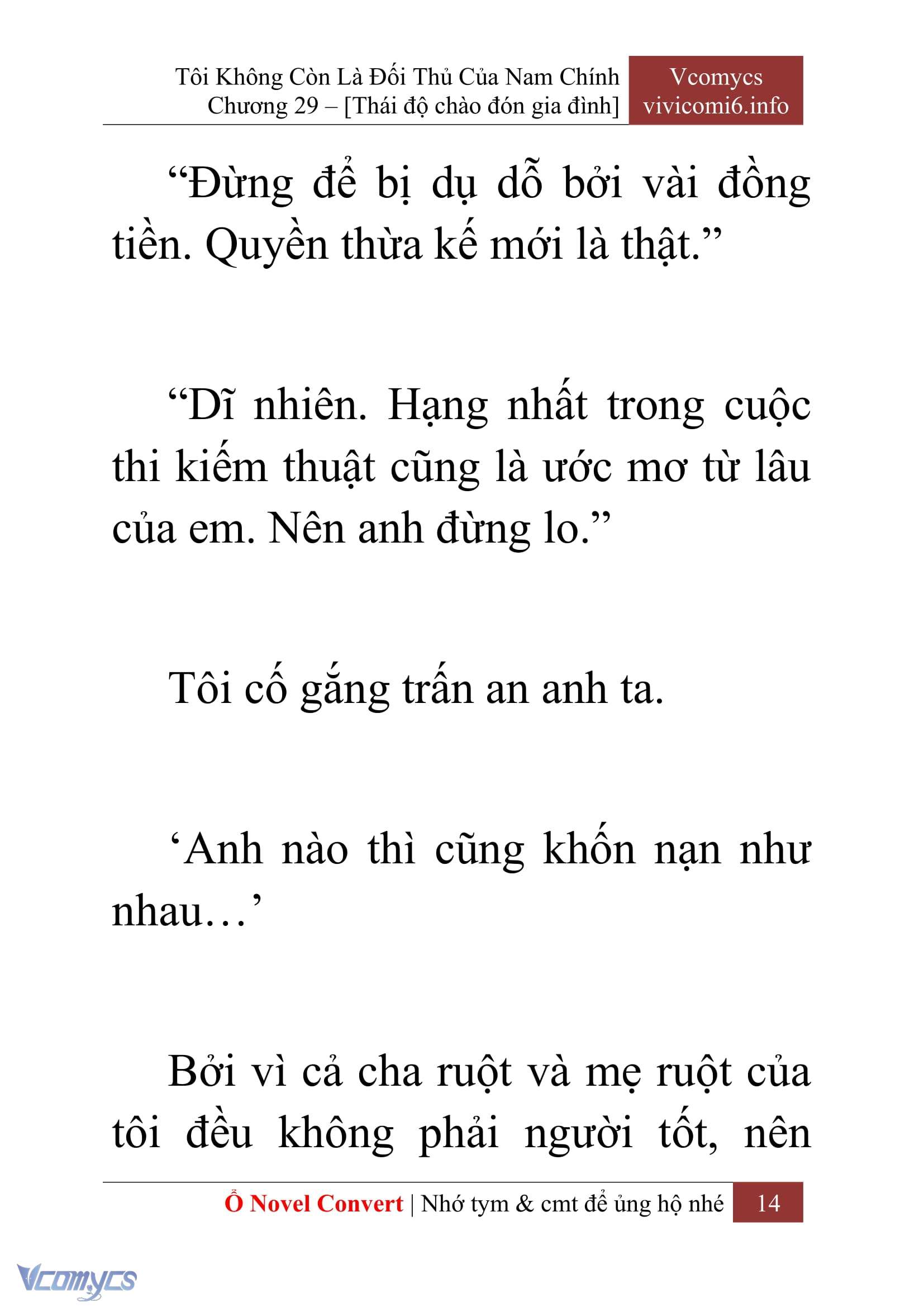 [Novel] Tôi Không Còn Là Đối Thủ Của Nam Chính Chap 29 - Trang 2