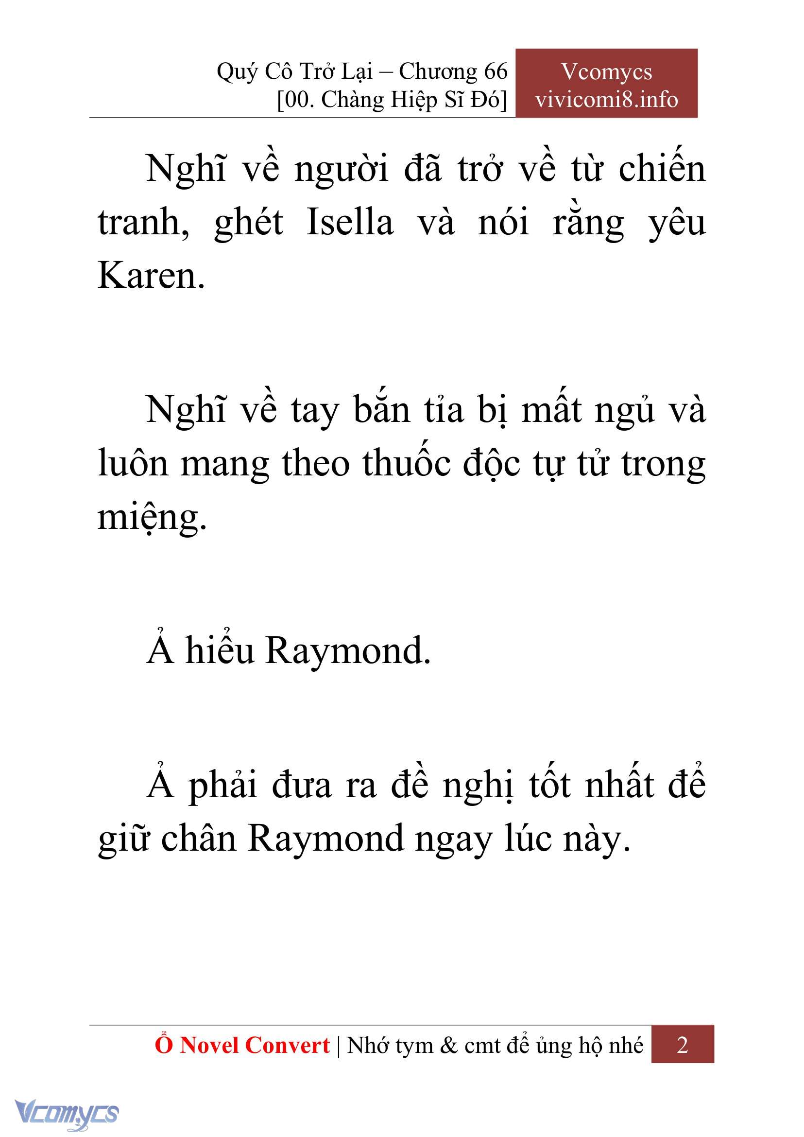 [Novel] Quý Cô Trở Lại Chap 66 - Trang 2