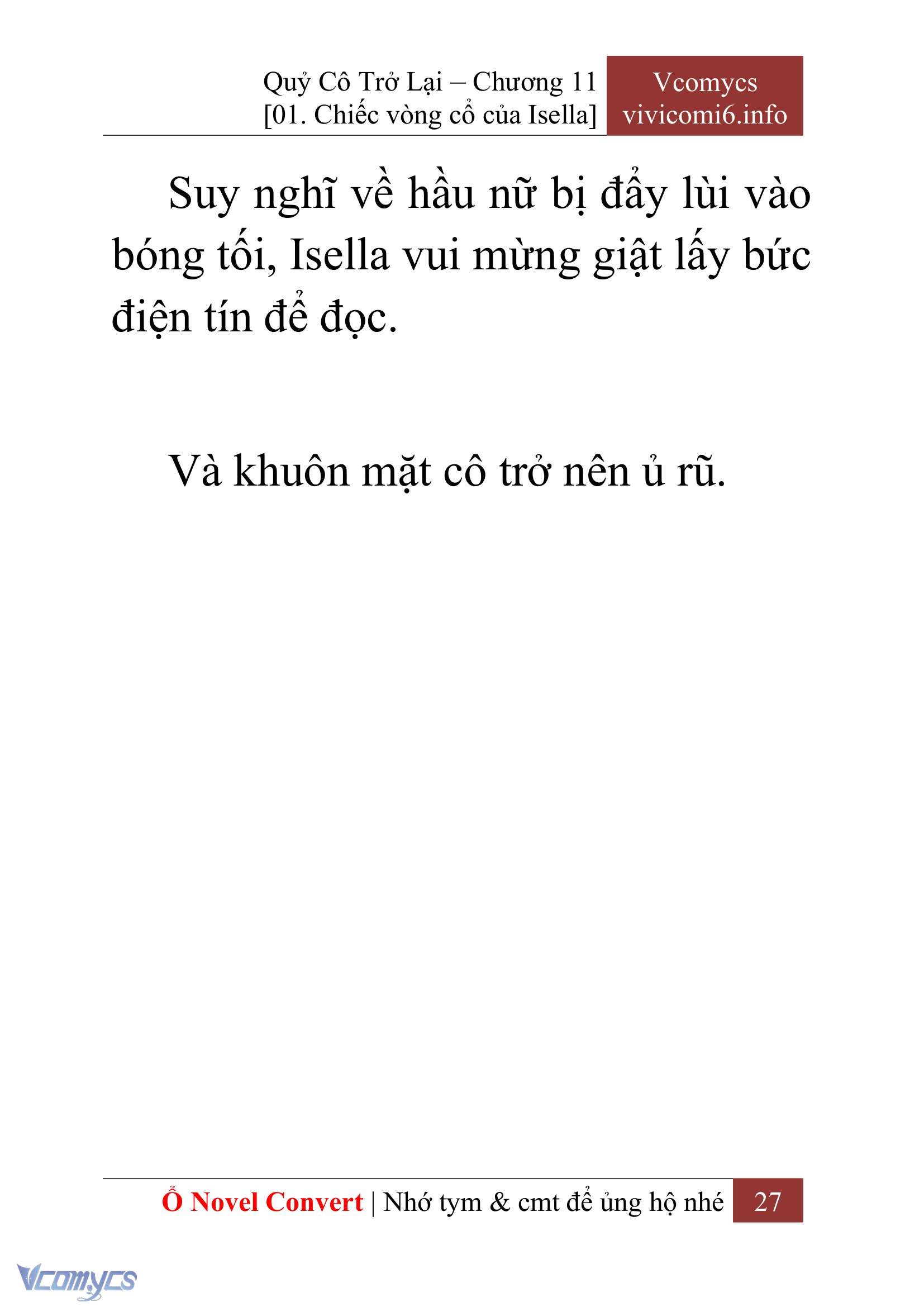 [Novel] Quý Cô Trở Lại Chap 11 - Trang 2