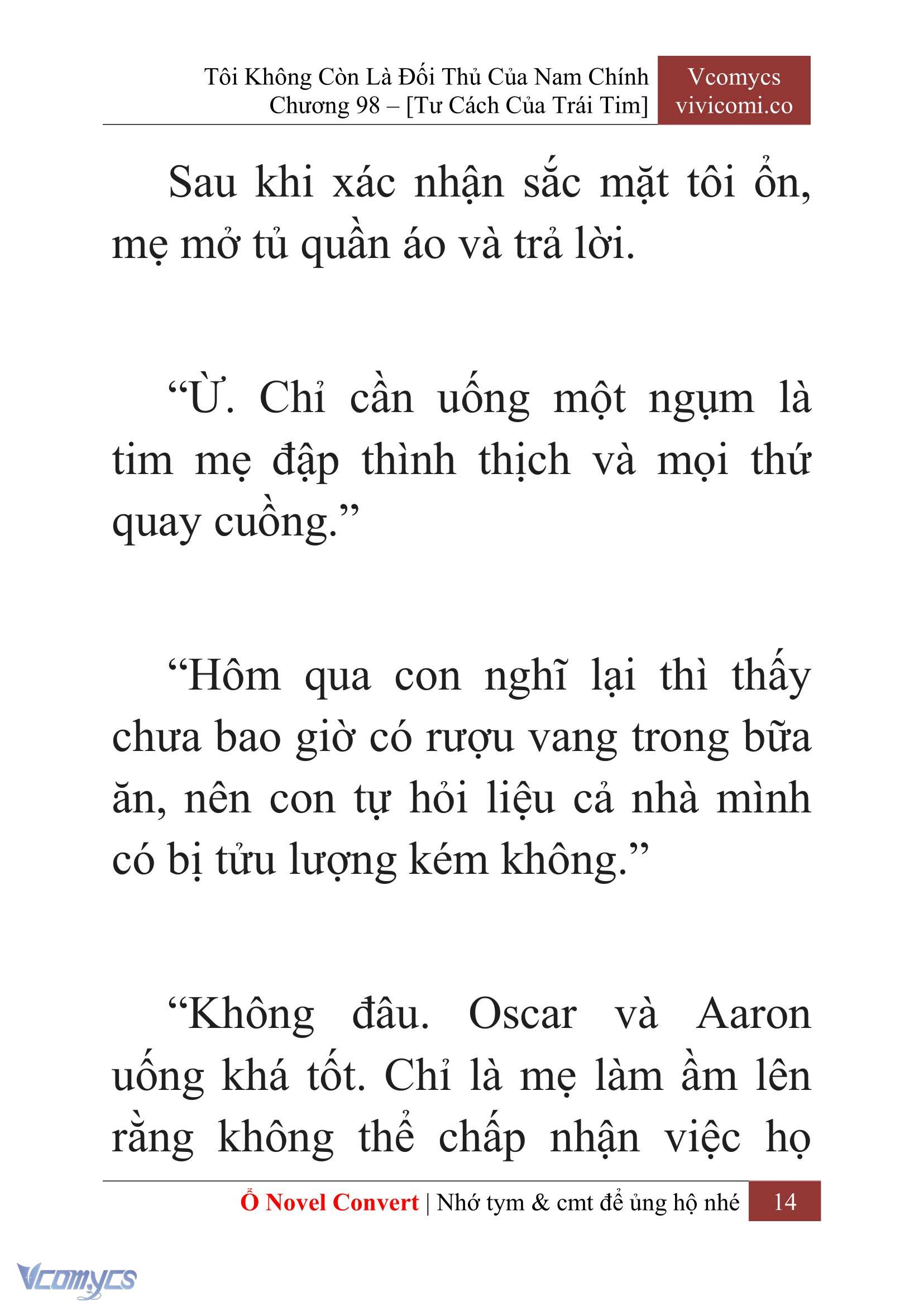 [Novel] Tôi Không Còn Là Đối Thủ Của Nam Chính Chap 98 - Trang 2