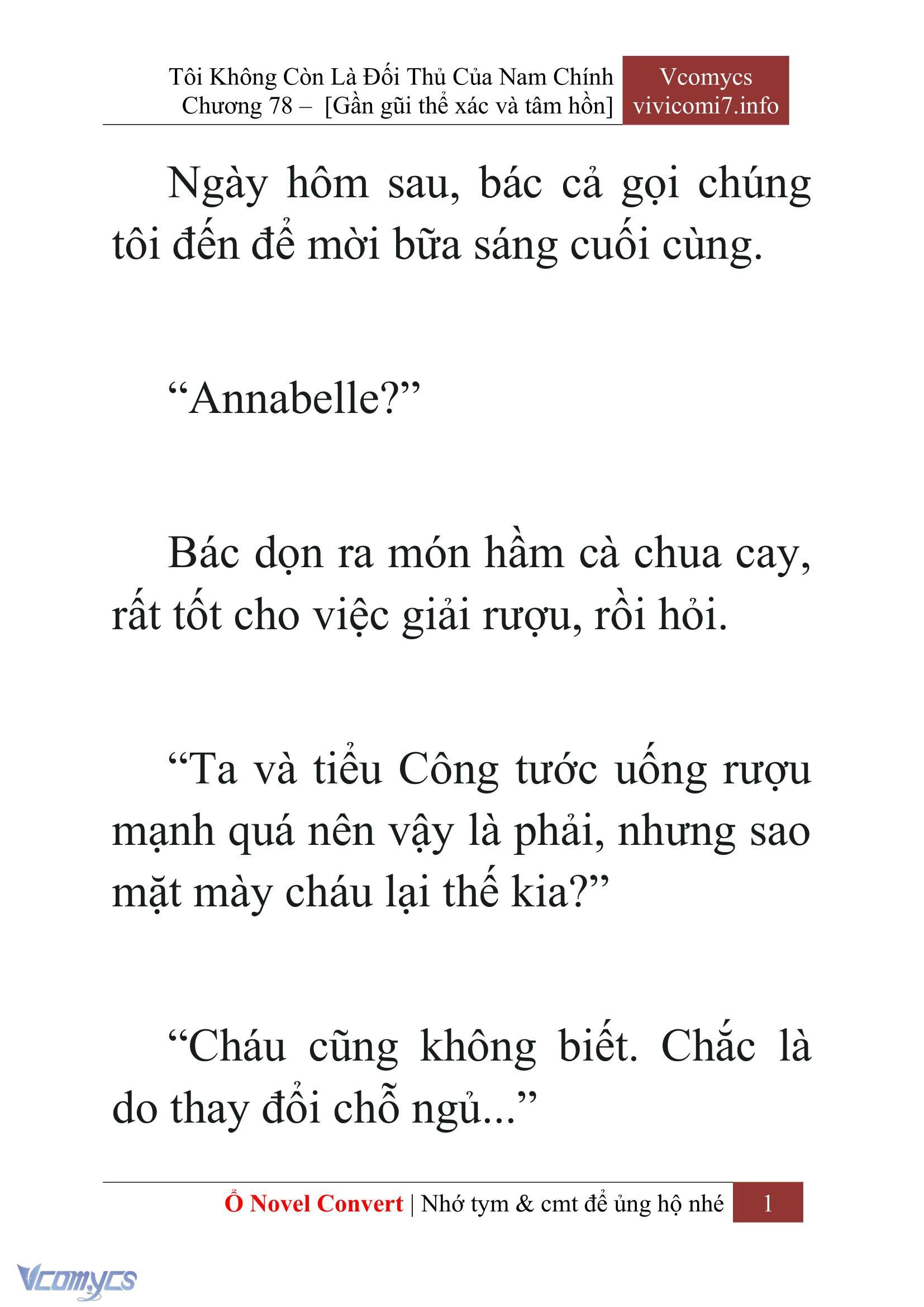 [Novel] Tôi Không Còn Là Đối Thủ Của Nam Chính Chap 78 - Trang 2
