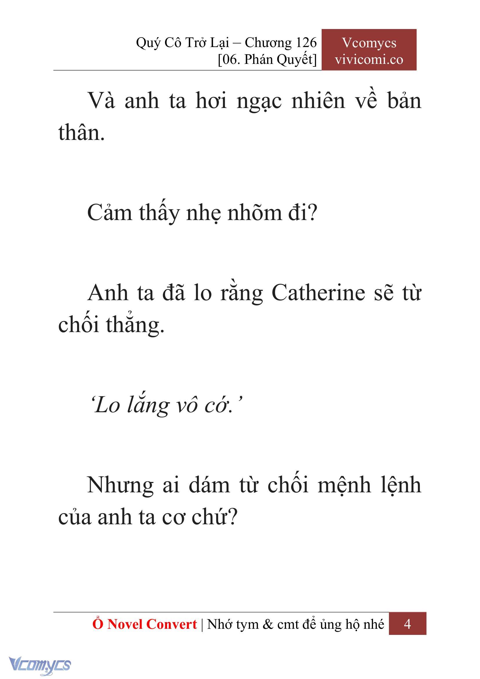 [Novel] Quý Cô Trở Lại Chap 126 - Next Chap 127