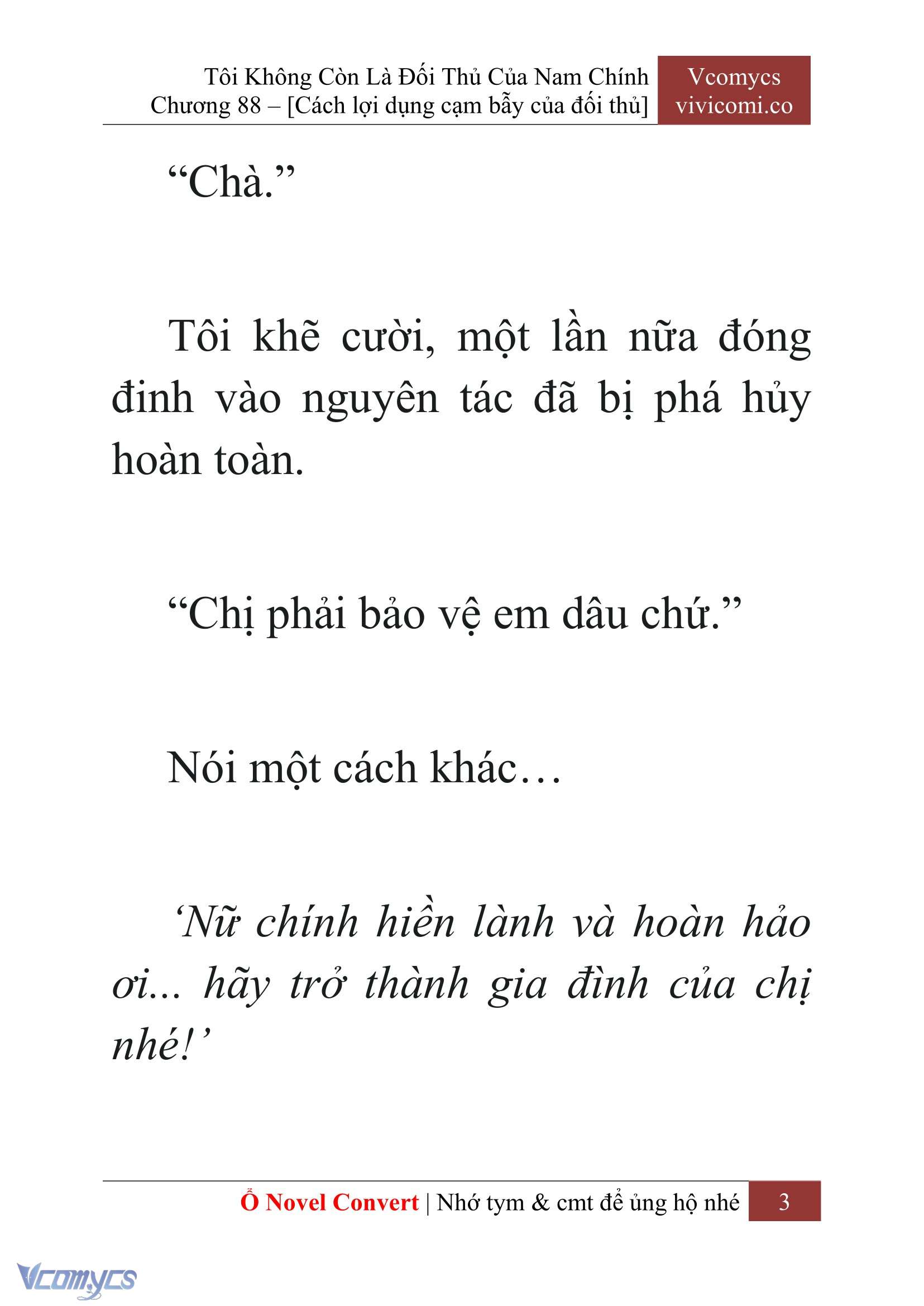 [Novel] Tôi Không Còn Là Đối Thủ Của Nam Chính Chap 88 - Trang 2