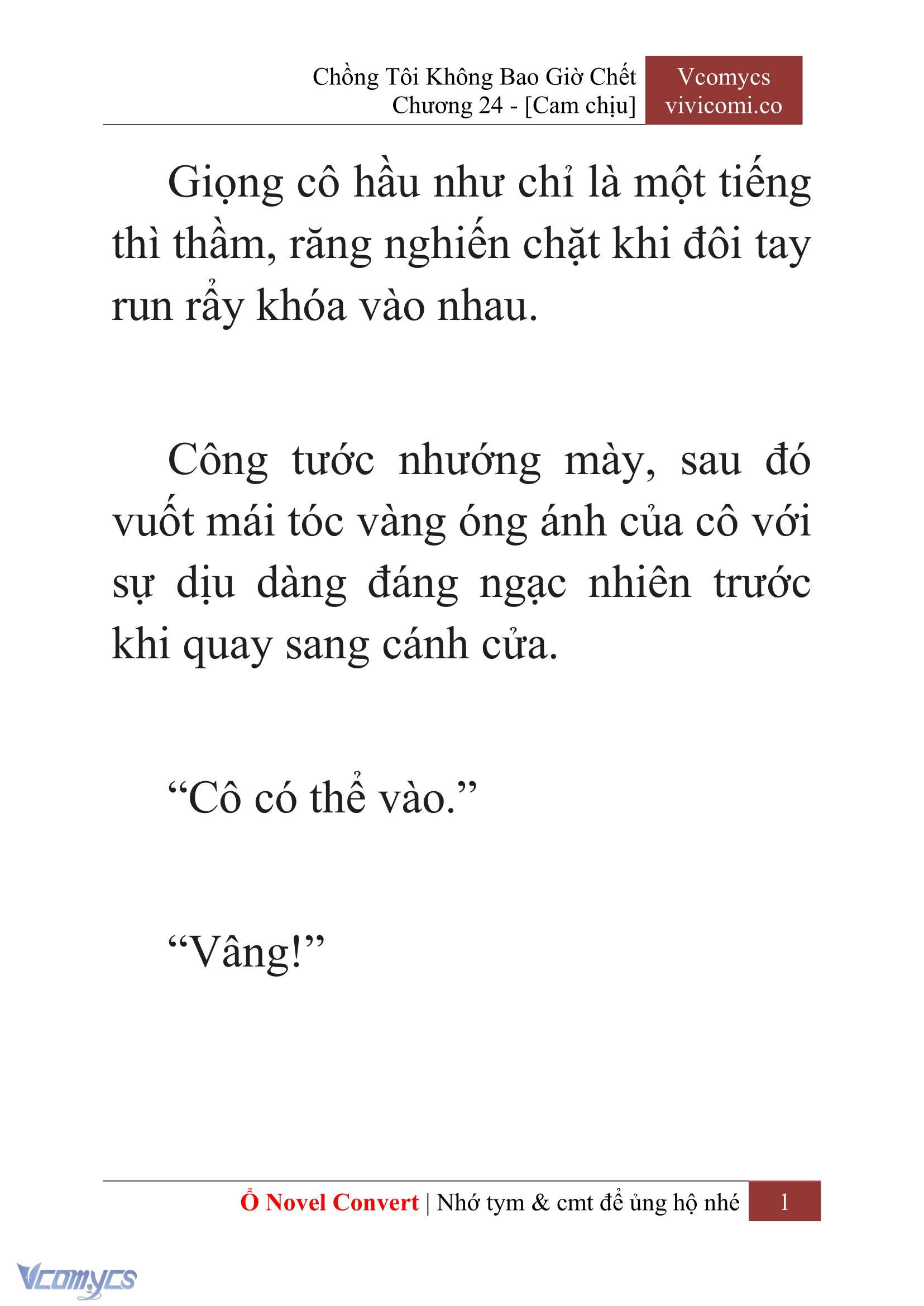 [Novel] Chồng Tôi Không Bao Giờ Chết Chap 24 - Trang 2