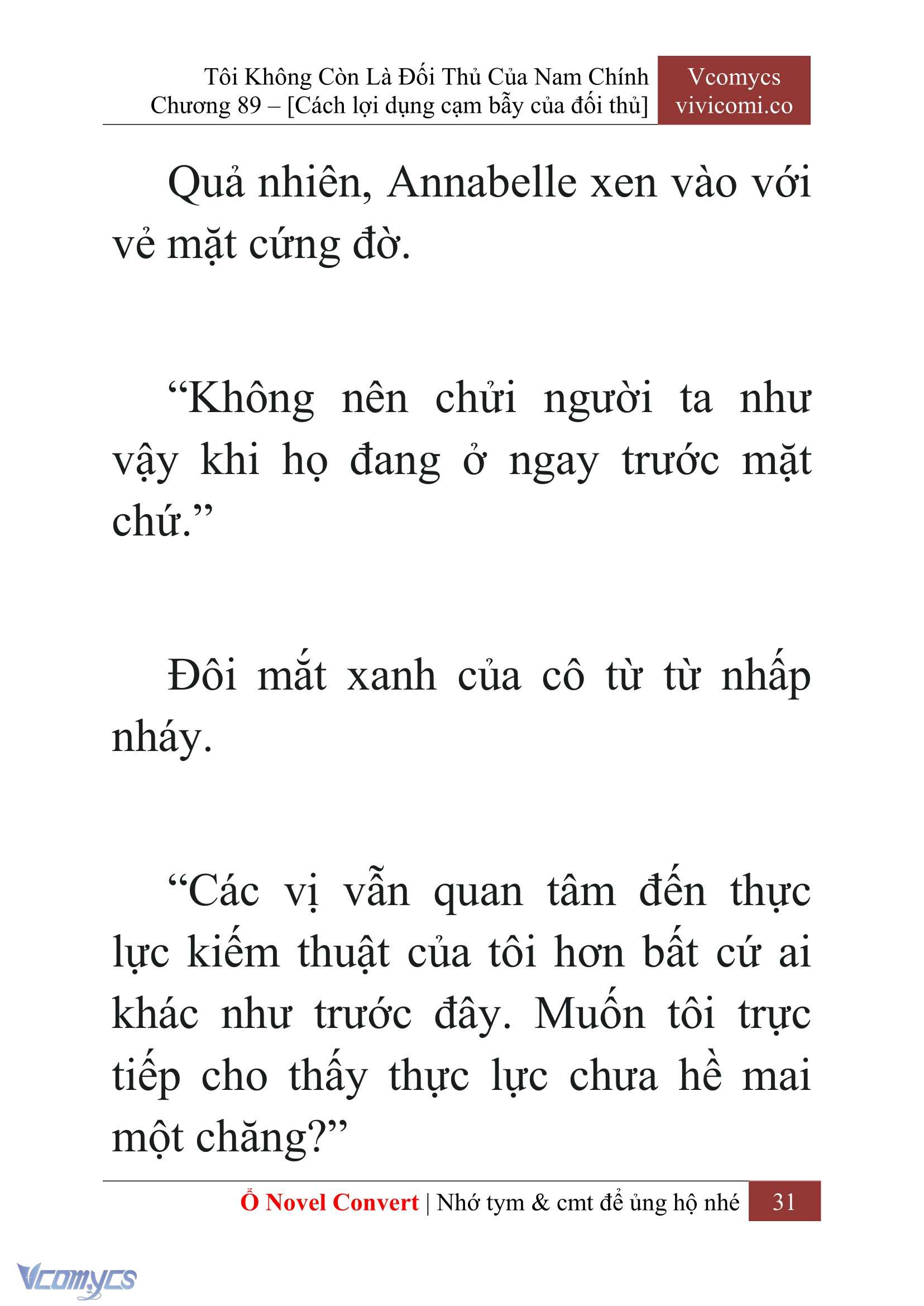 [Novel] Tôi Không Còn Là Đối Thủ Của Nam Chính Chap 89 - Trang 2