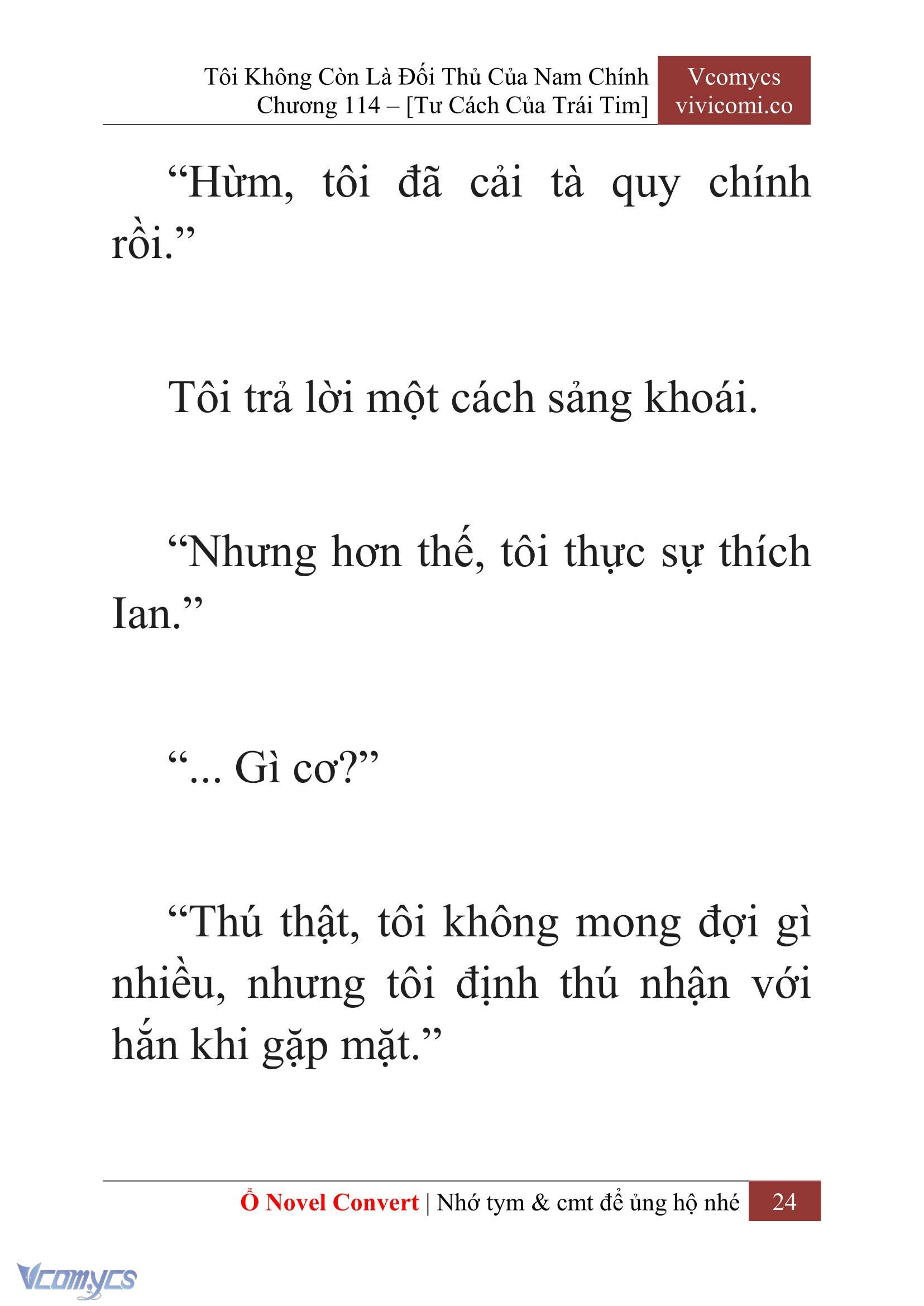 [Novel] Tôi Không Còn Là Đối Thủ Của Nam Chính Chap 114 - Trang 2
