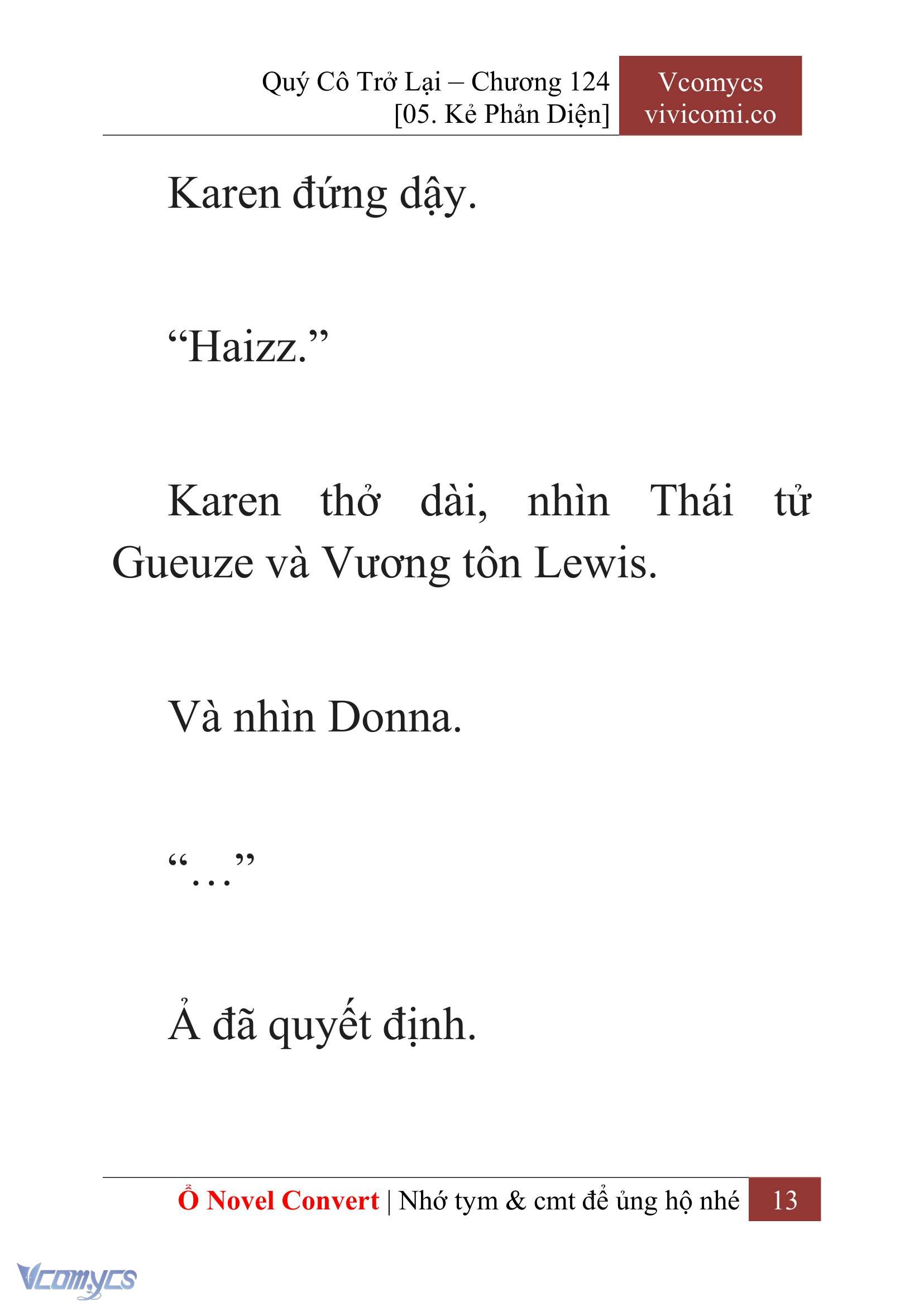 [Novel] Quý Cô Trở Lại Chap 124 - Next Chap 125