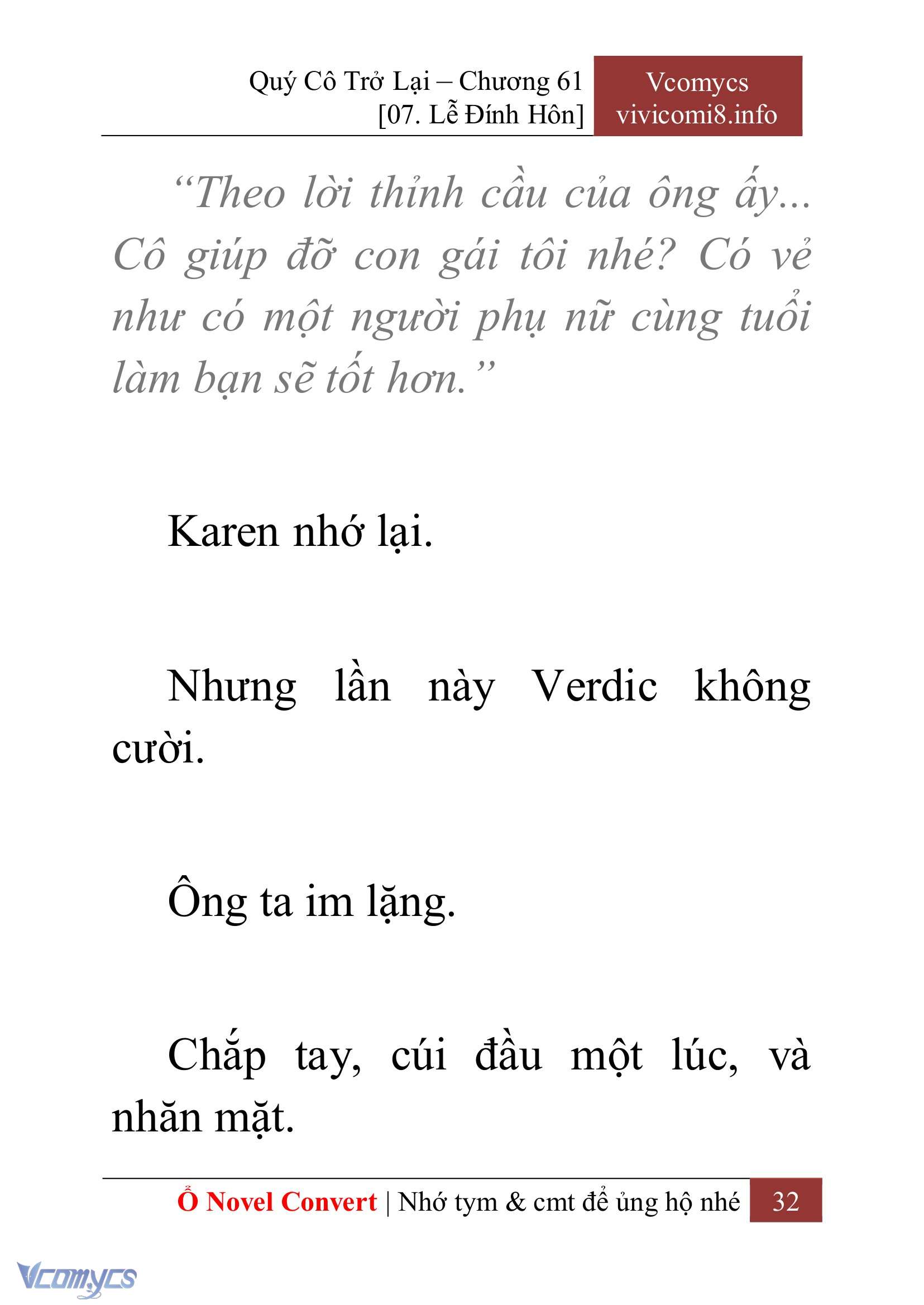 [Novel] Quý Cô Trở Lại Chap 61 - Trang 2