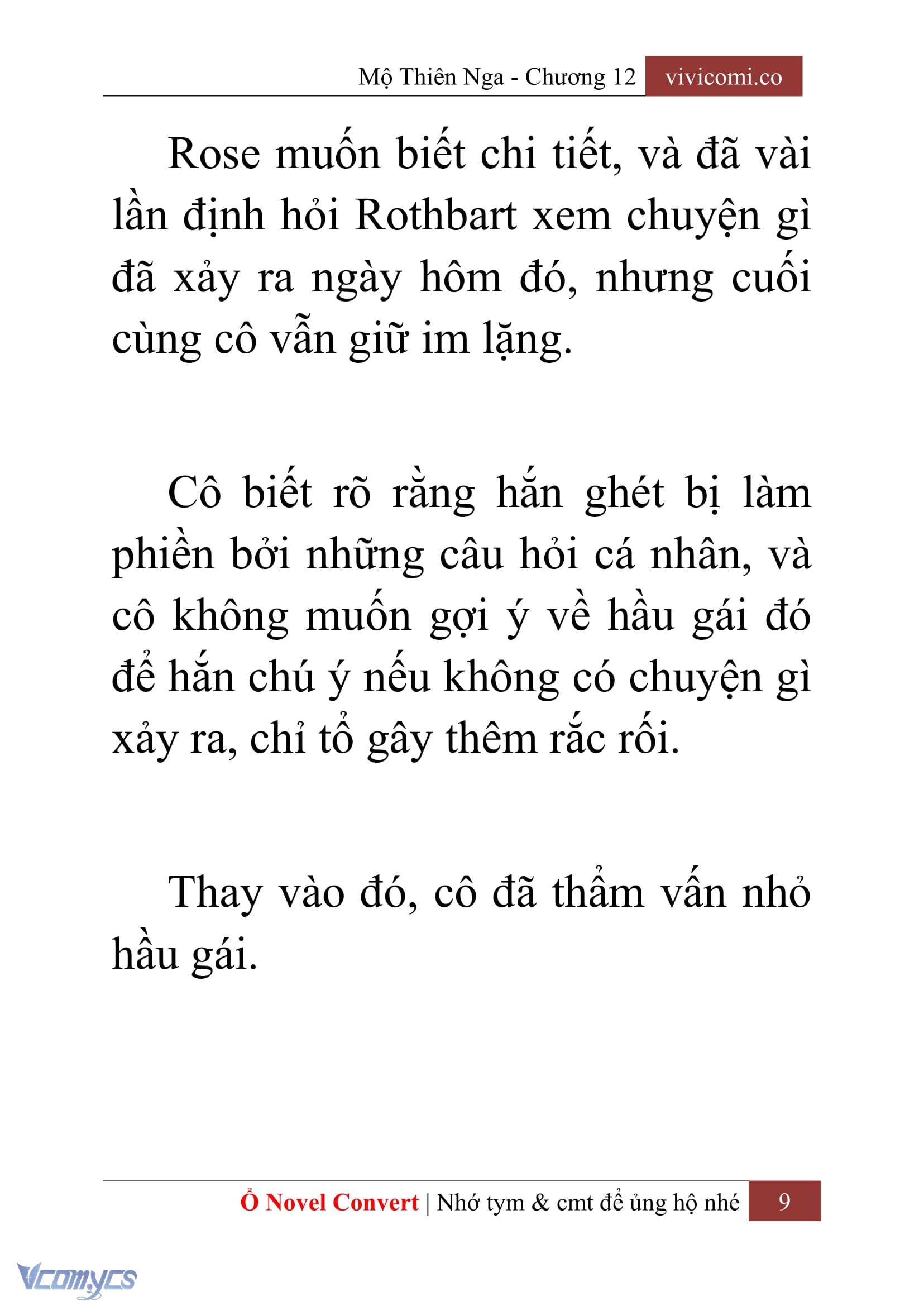 [Novel] Mộ Thiên Nga Chap 12 - Next Chap 13