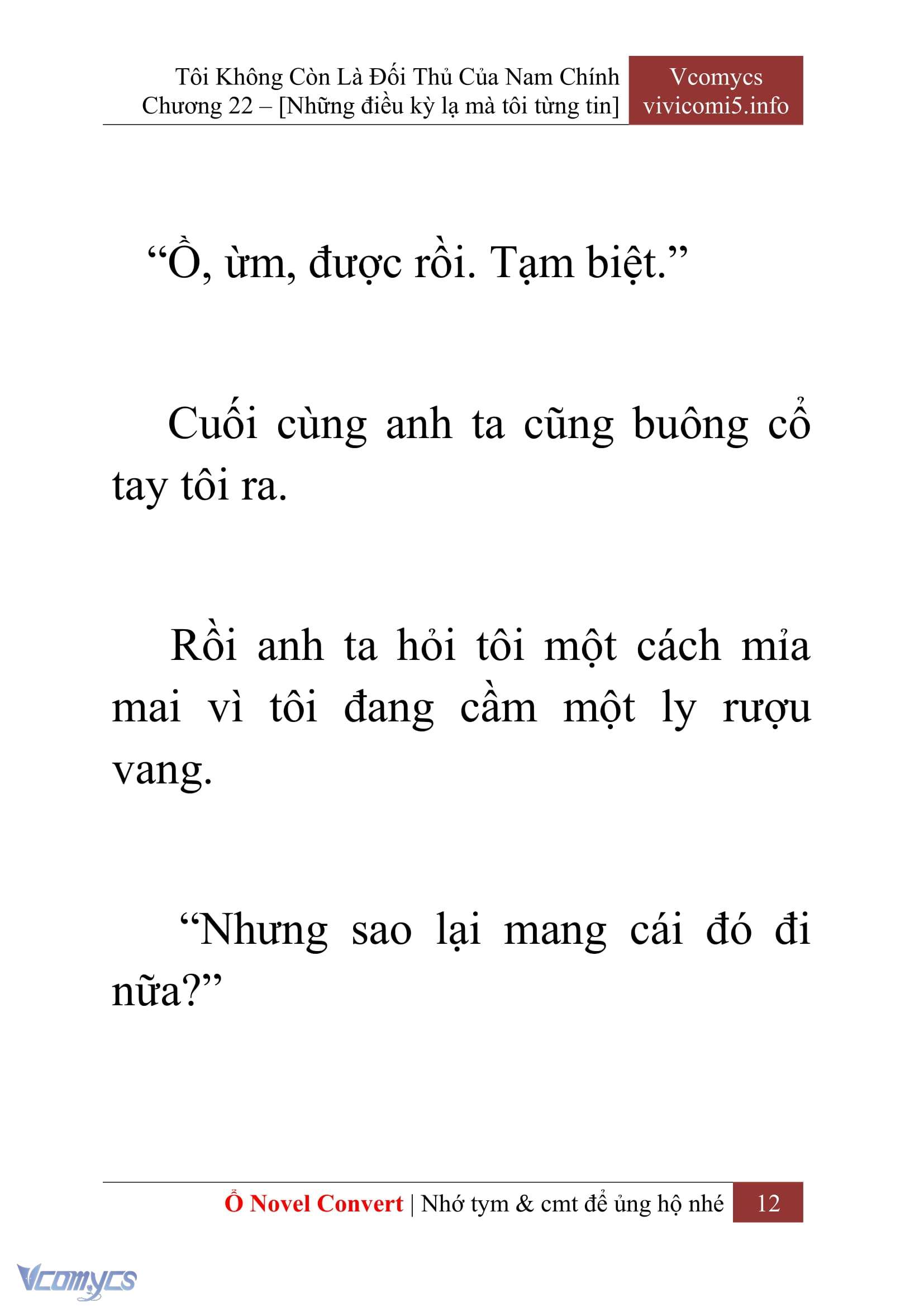 [Novel] Tôi Không Còn Là Đối Thủ Của Nam Chính Chap 22 - Trang 2
