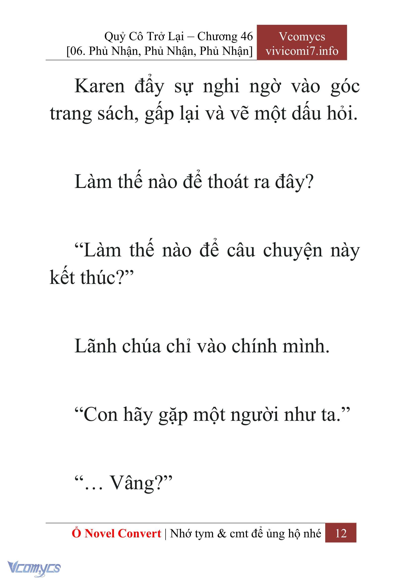 [Novel] Quý Cô Trở Lại Chap 46 - Next Chap 47