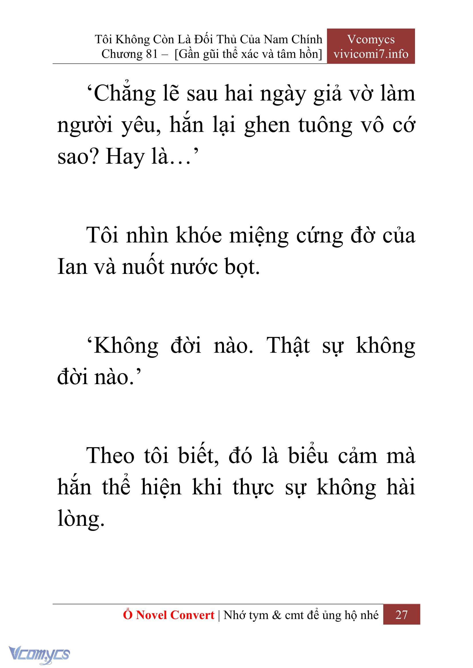 [Novel] Tôi Không Còn Là Đối Thủ Của Nam Chính Chap 81 - Trang 2