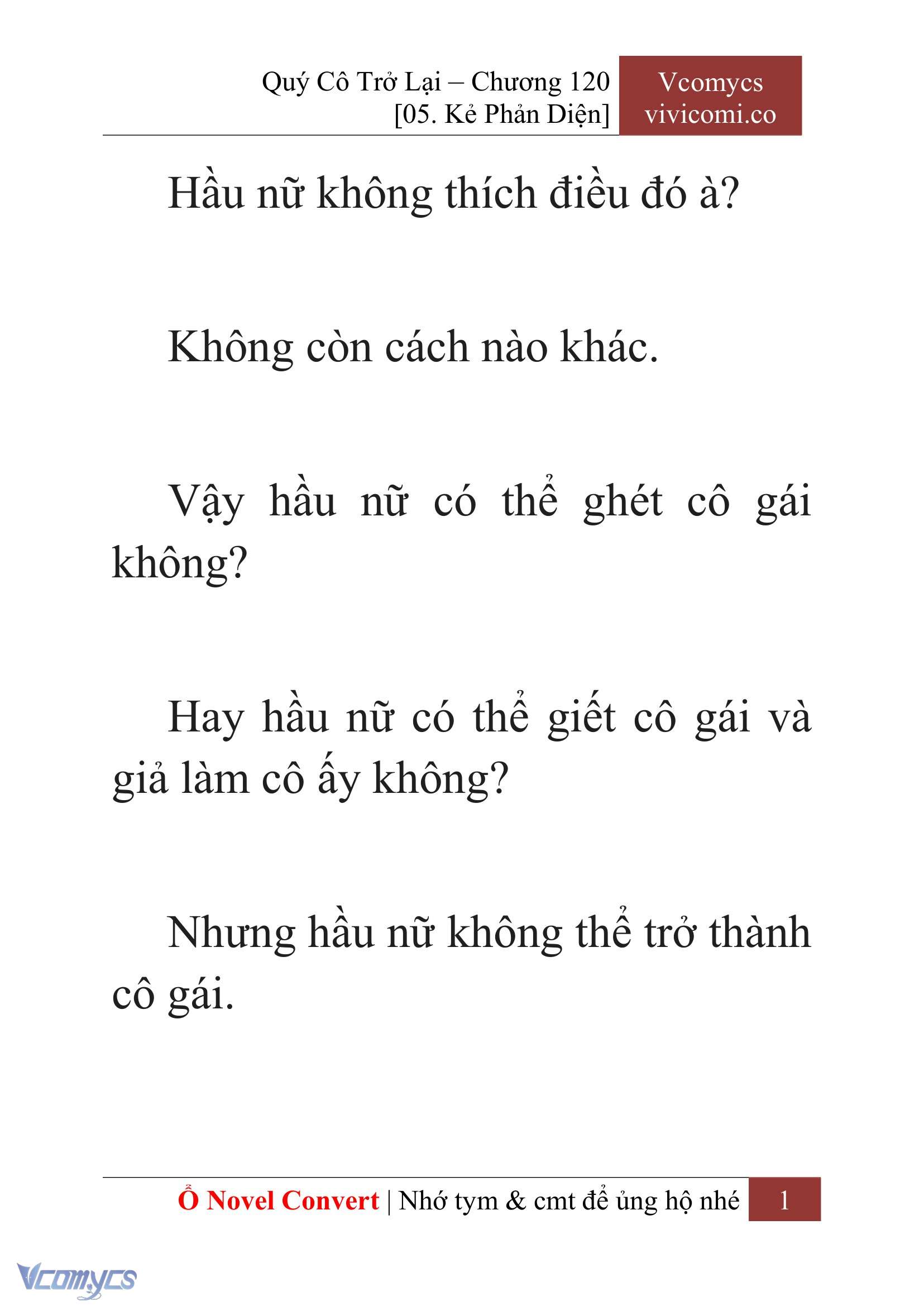 [Novel] Quý Cô Trở Lại Chap 120 - Trang 2