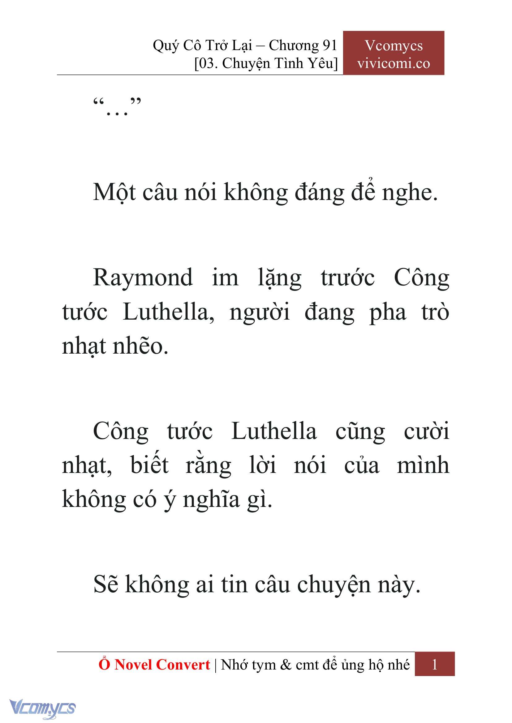 [Novel] Quý Cô Trở Lại Chap 91 - Trang 2