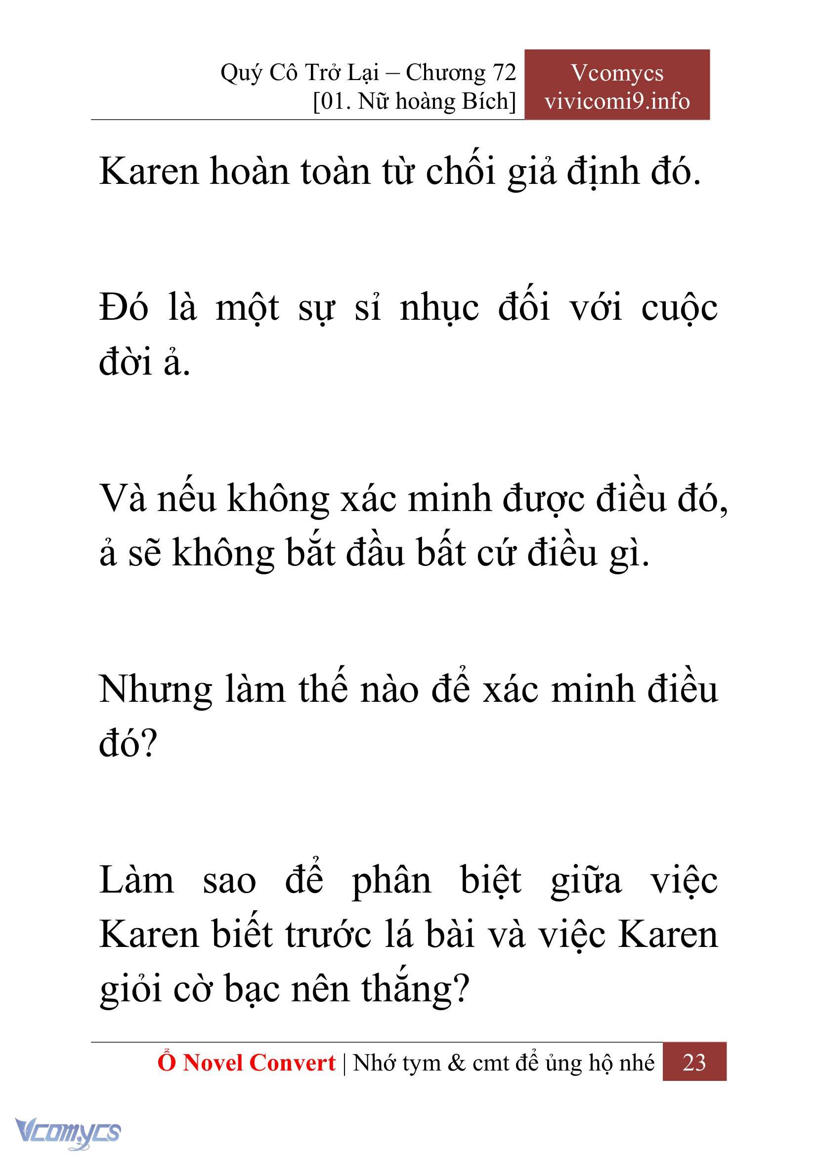 [Novel] Quý Cô Trở Lại Chap 72 - Trang 2