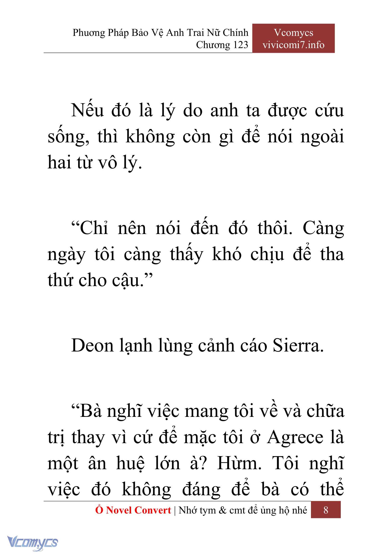 [Novel] Phương Pháp Bảo Vệ Anh Trai Nữ Chính Chap 123 - Trang 2