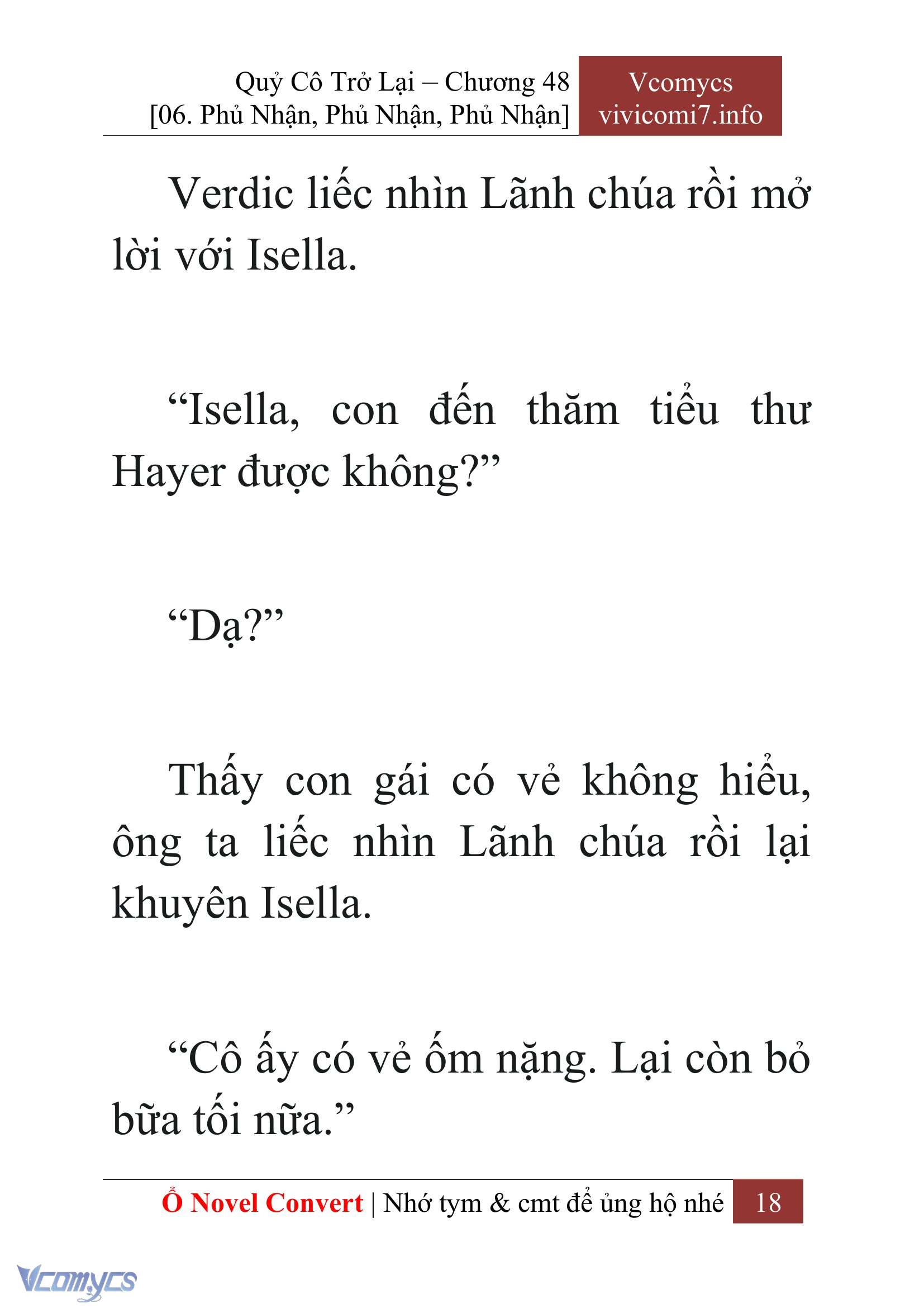 [Novel] Quý Cô Trở Lại Chap 48 - Next Chap 49