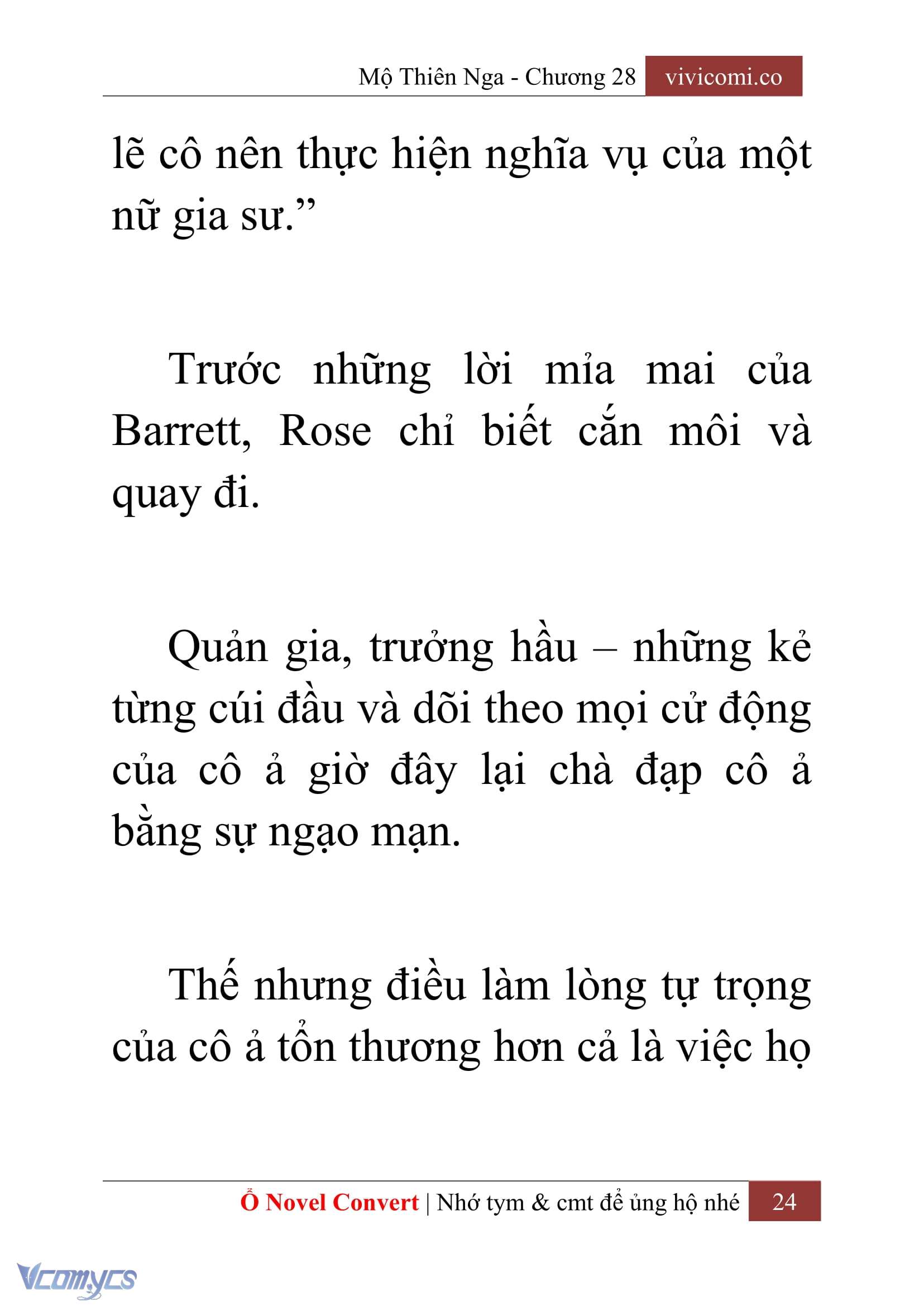 [Novel] Mộ Thiên Nga Chap 28 - Trang 2