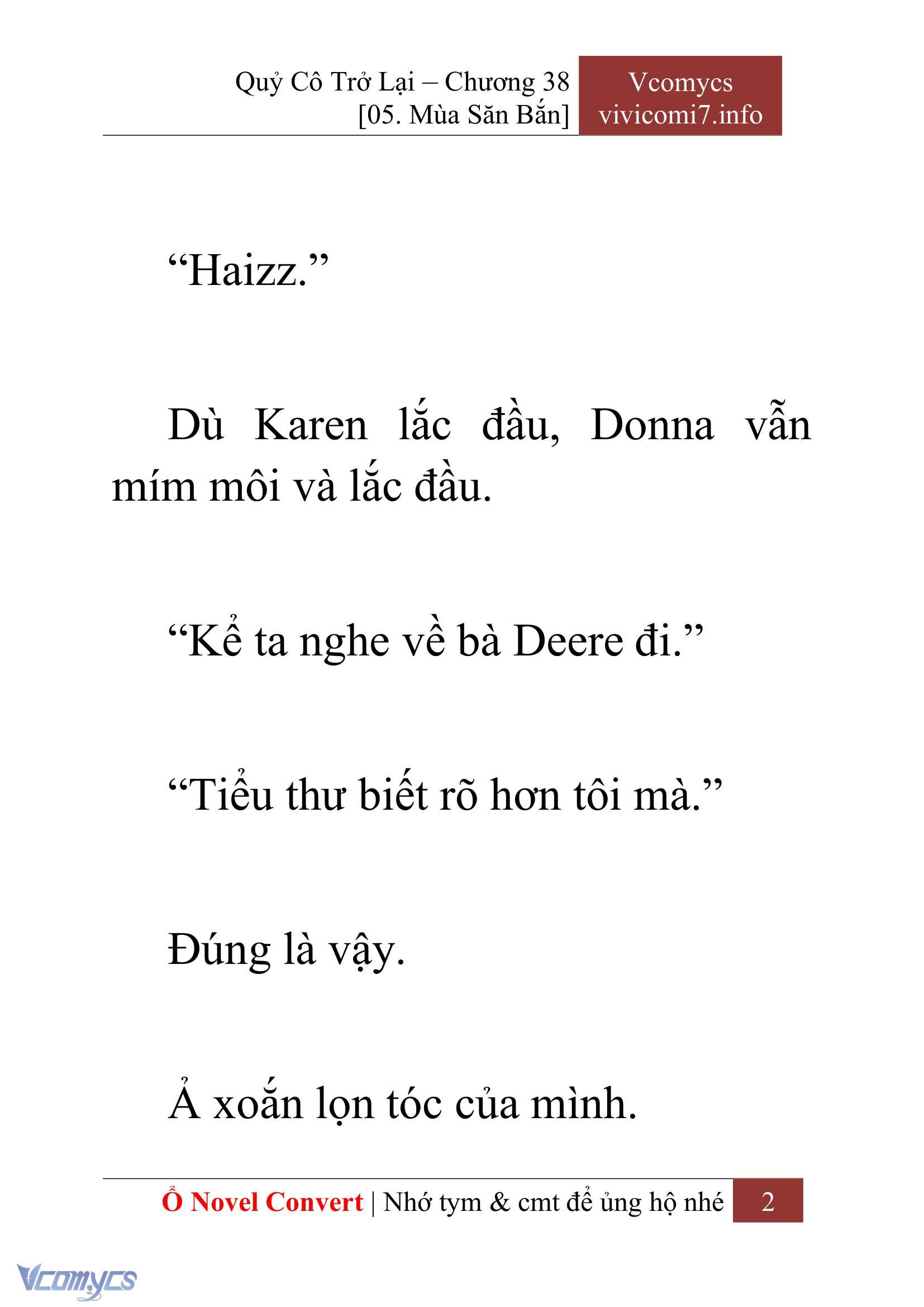 [Novel] Quý Cô Trở Lại Chap 38 - Trang 2