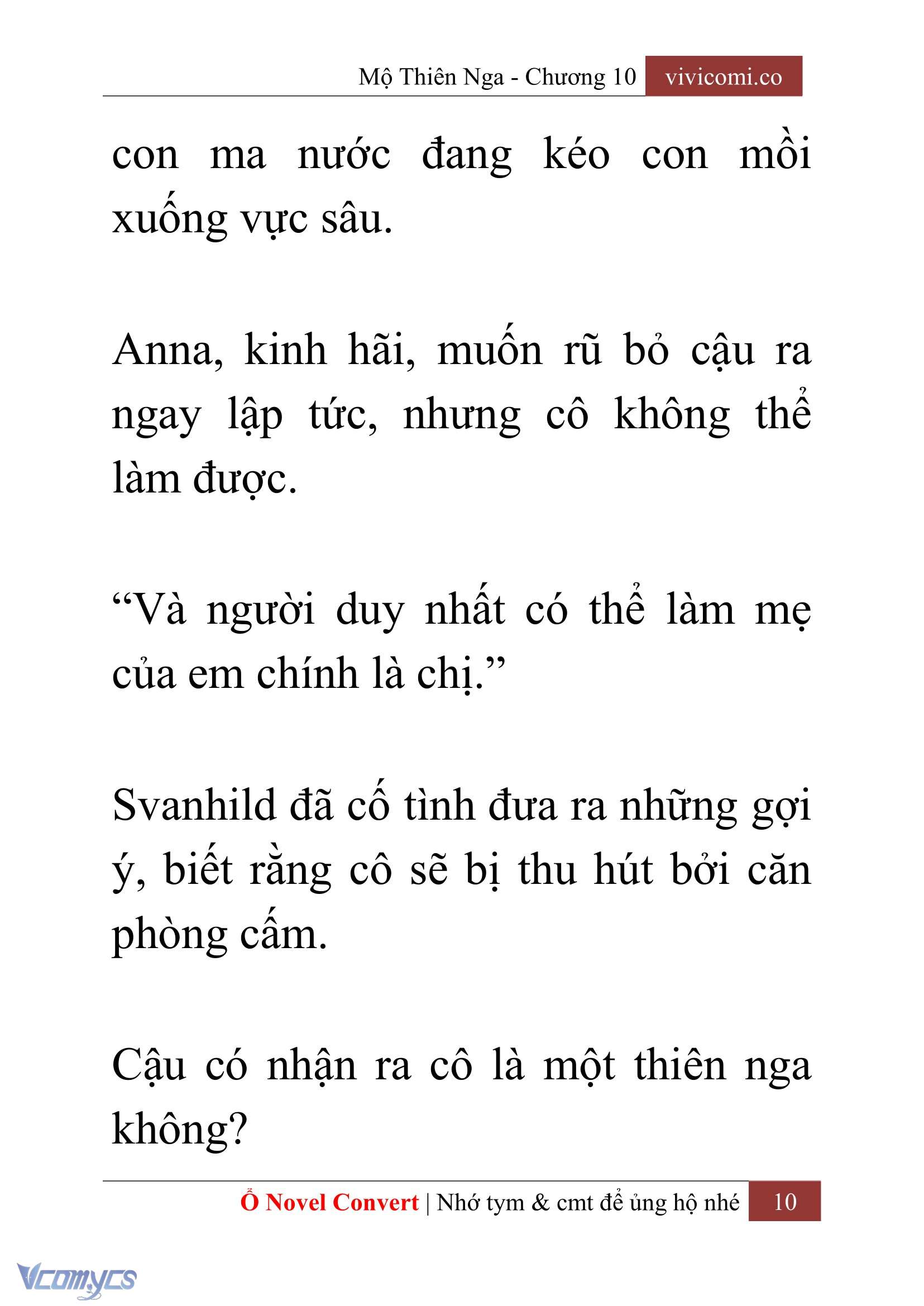 [Novel] Mộ Thiên Nga Chap 10 - Trang 2