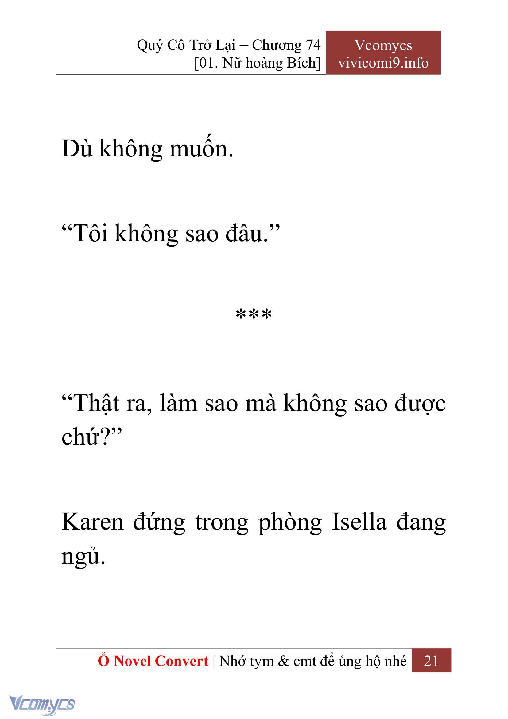 [Novel] Quý Cô Trở Lại Chap 74 - Trang 2