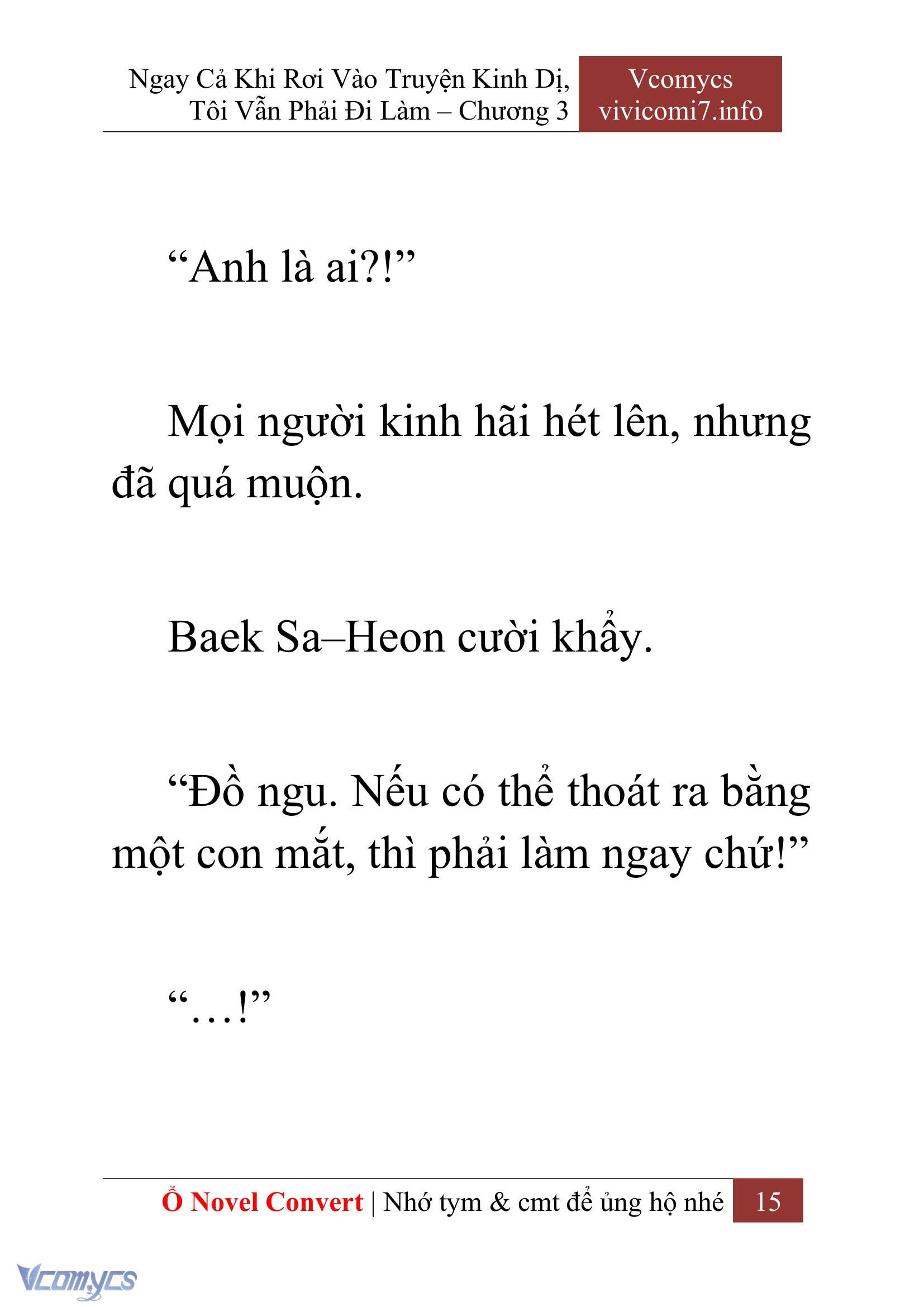 [Novel] Ngay Cả Khi Rơi Vào Truyện Kinh Dị, Tôi Vẫn Phải Đi Làm Chap 3 - Trang 2