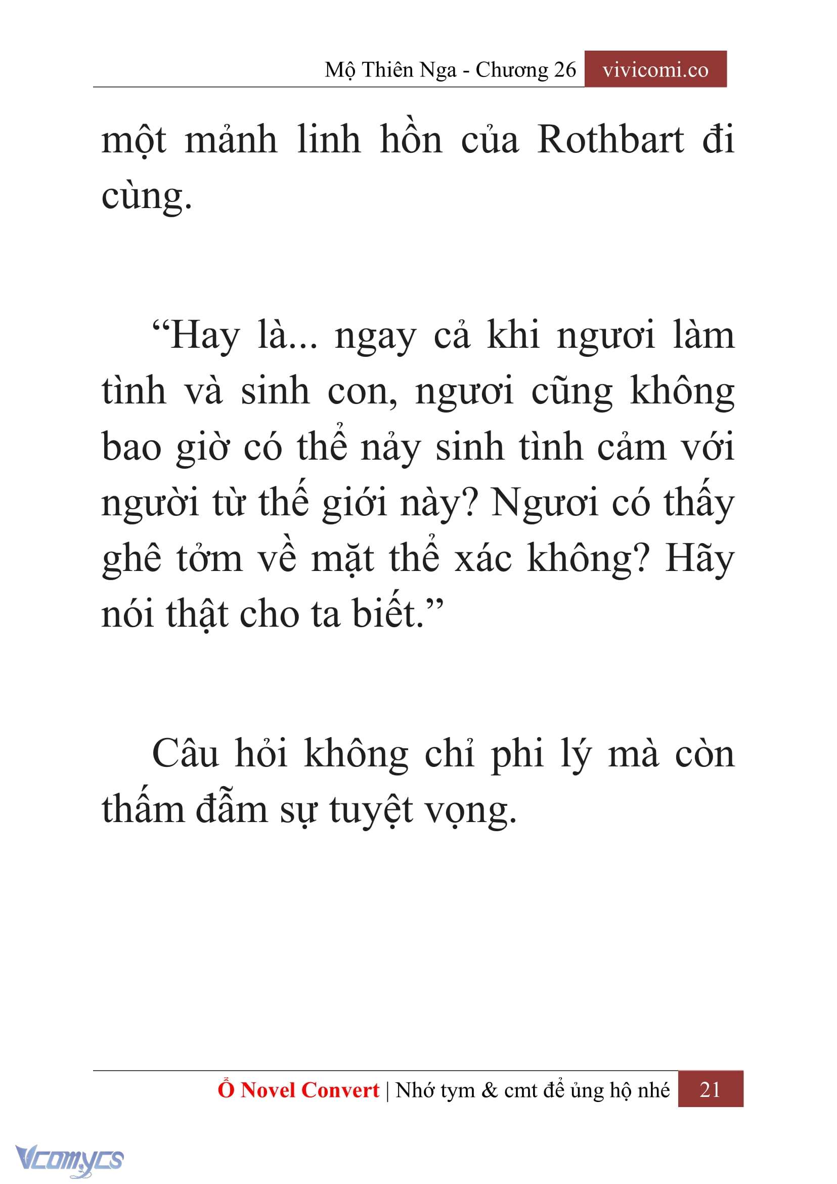 [Novel] Mộ Thiên Nga Chap 26 - Trang 2