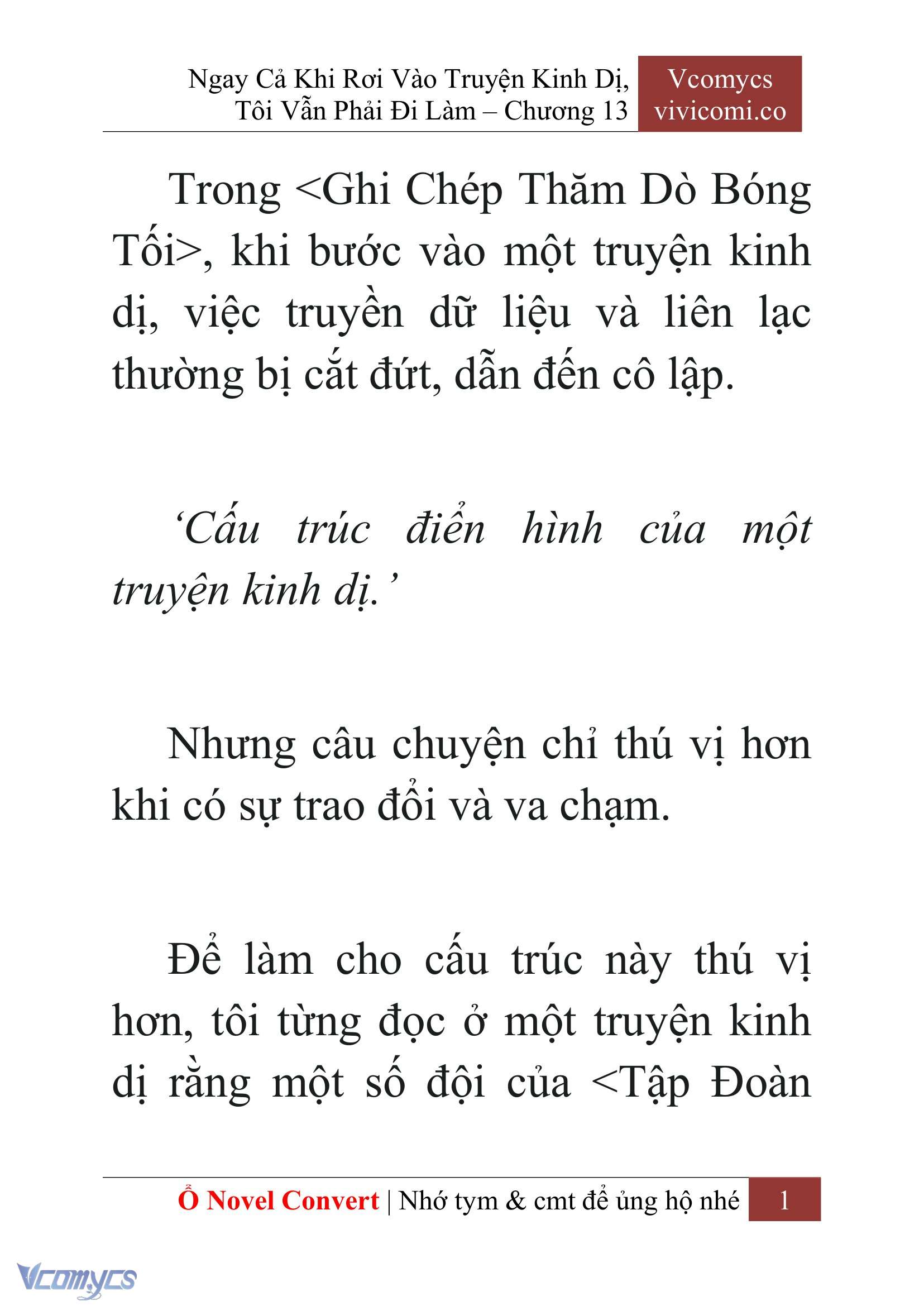 [Novel] Ngay Cả Khi Rơi Vào Truyện Kinh Dị, Tôi Vẫn Phải Đi Làm Chap 13 - Trang 2