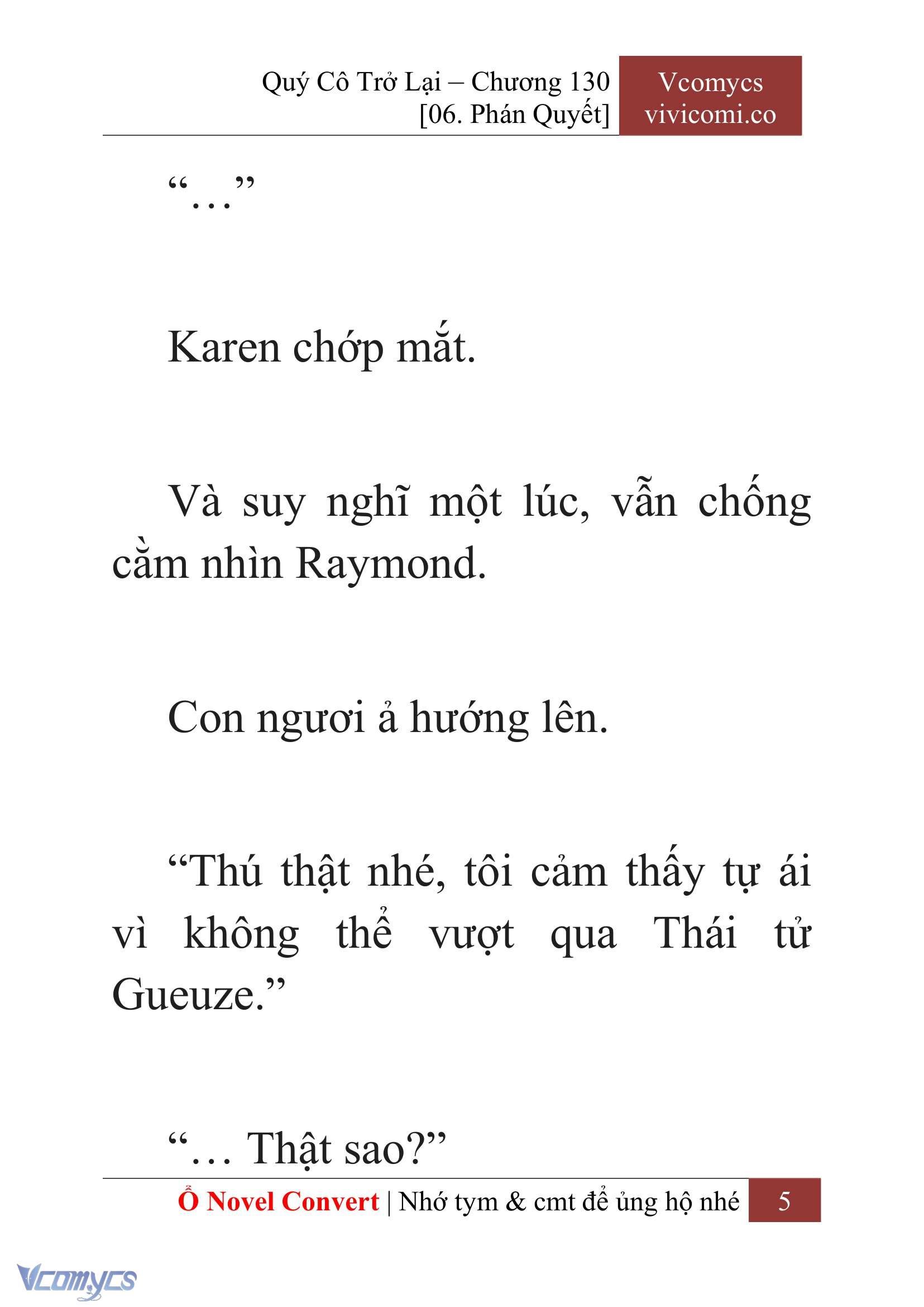 [Novel] Quý Cô Trở Lại Chap 130 - Next 
