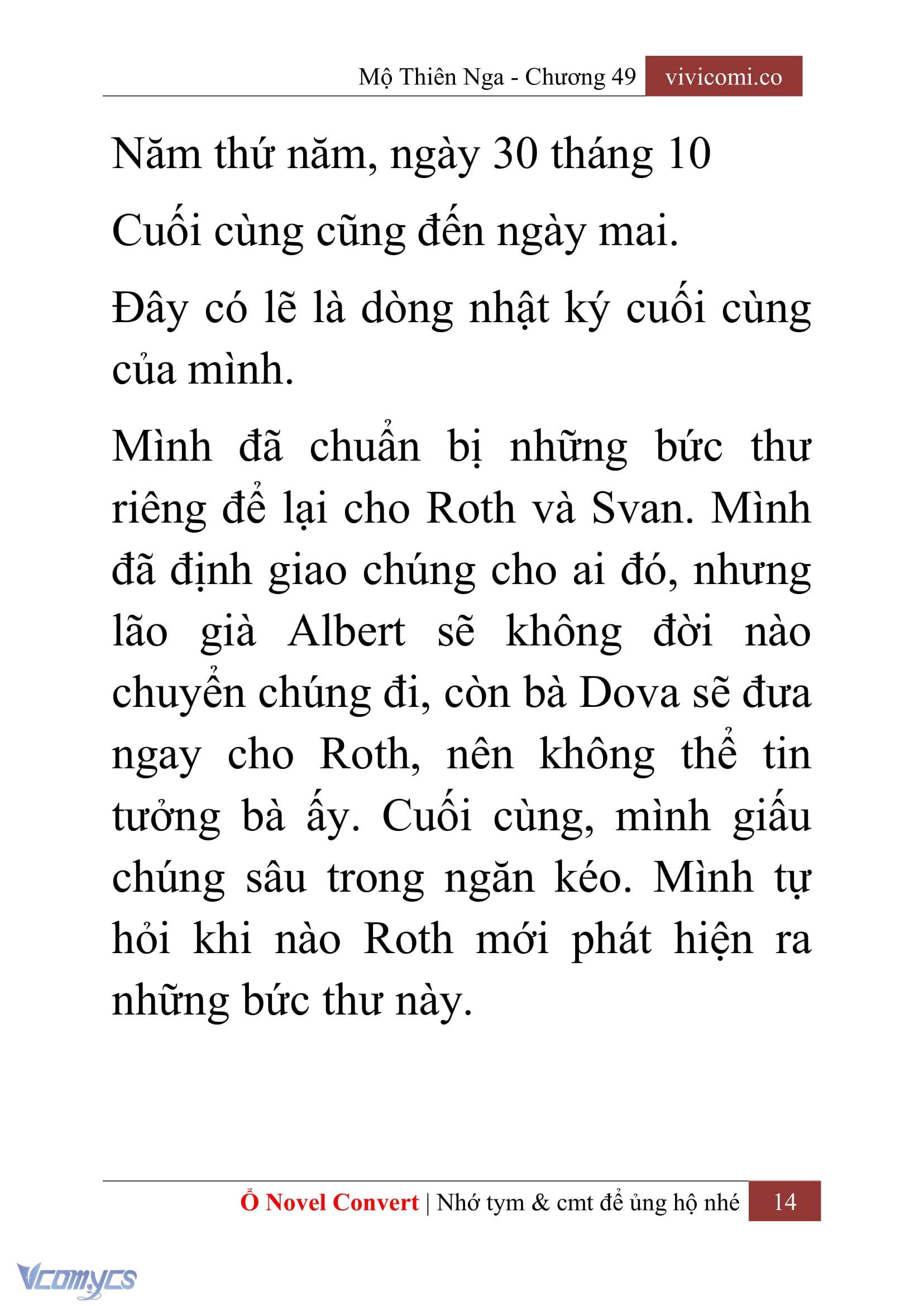 [Novel] Mộ Thiên Nga Chap 49 - Trang 2