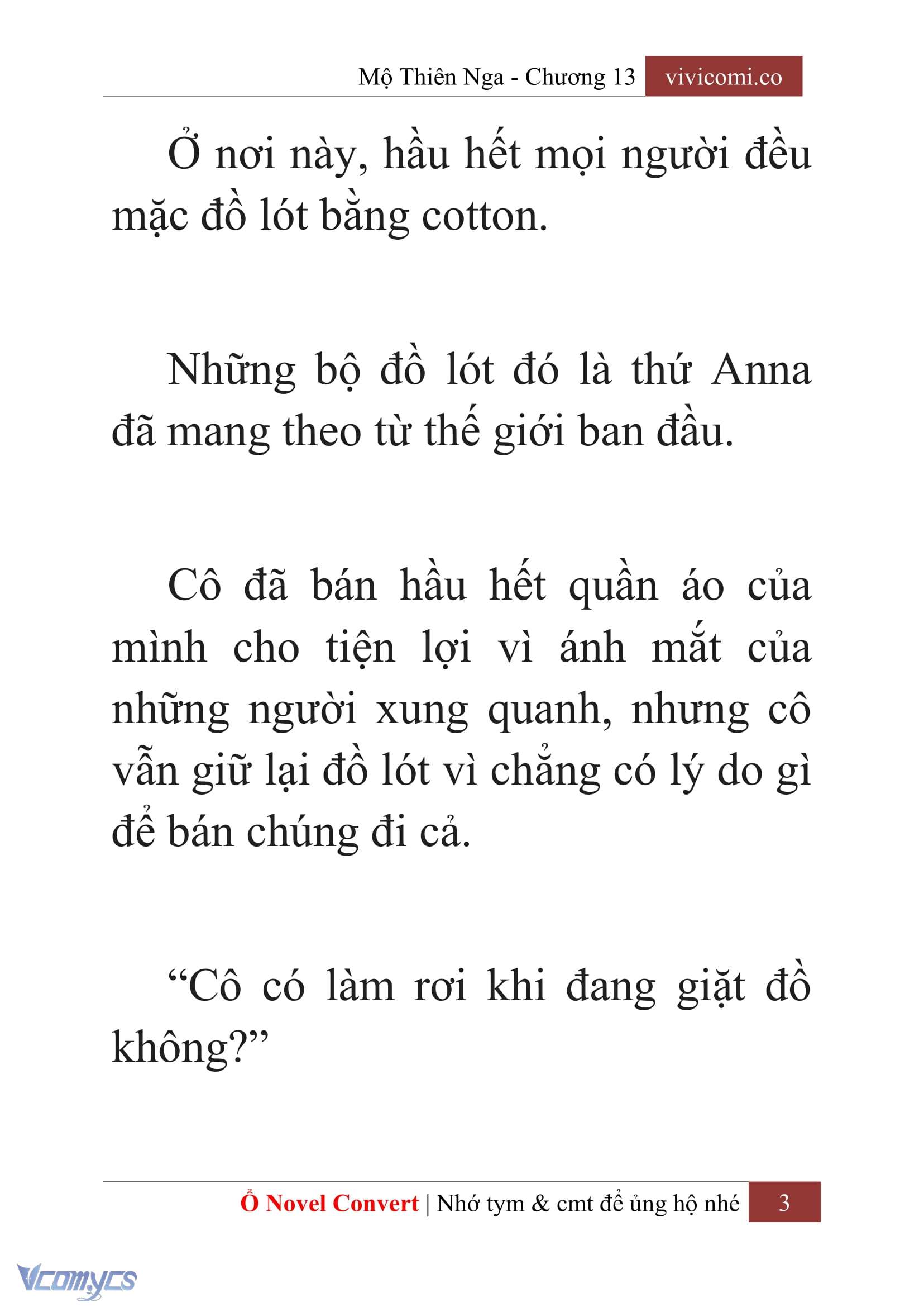 [Novel] Mộ Thiên Nga Chap 13 - Next Chap 14